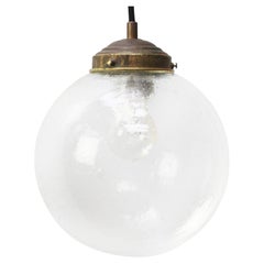 Dutch Air Bubble Glass Globe Brass Top Pendelleuchten