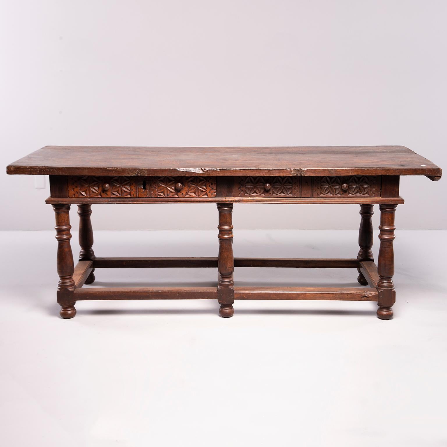  Portuguese All Original 18th Century Carved Walnut Table 13