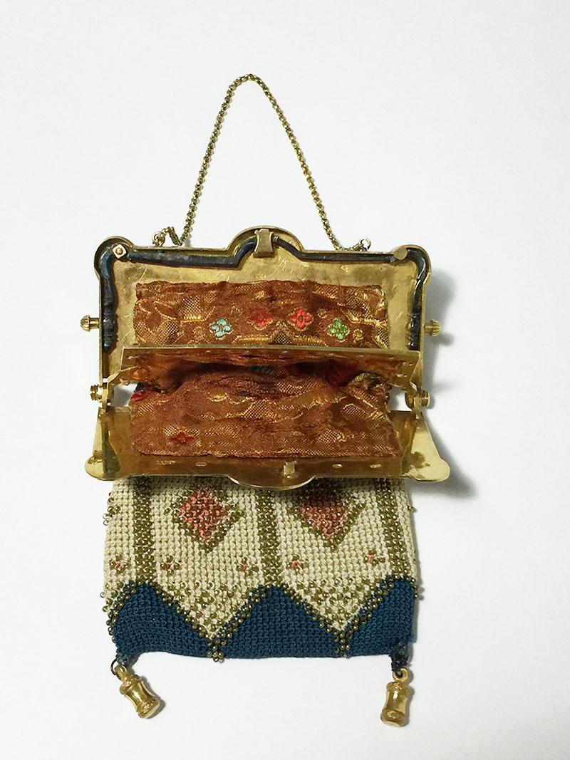 Gold Dutch embroidered purse with golden purse mount, Amsterdam 1812 For Sale