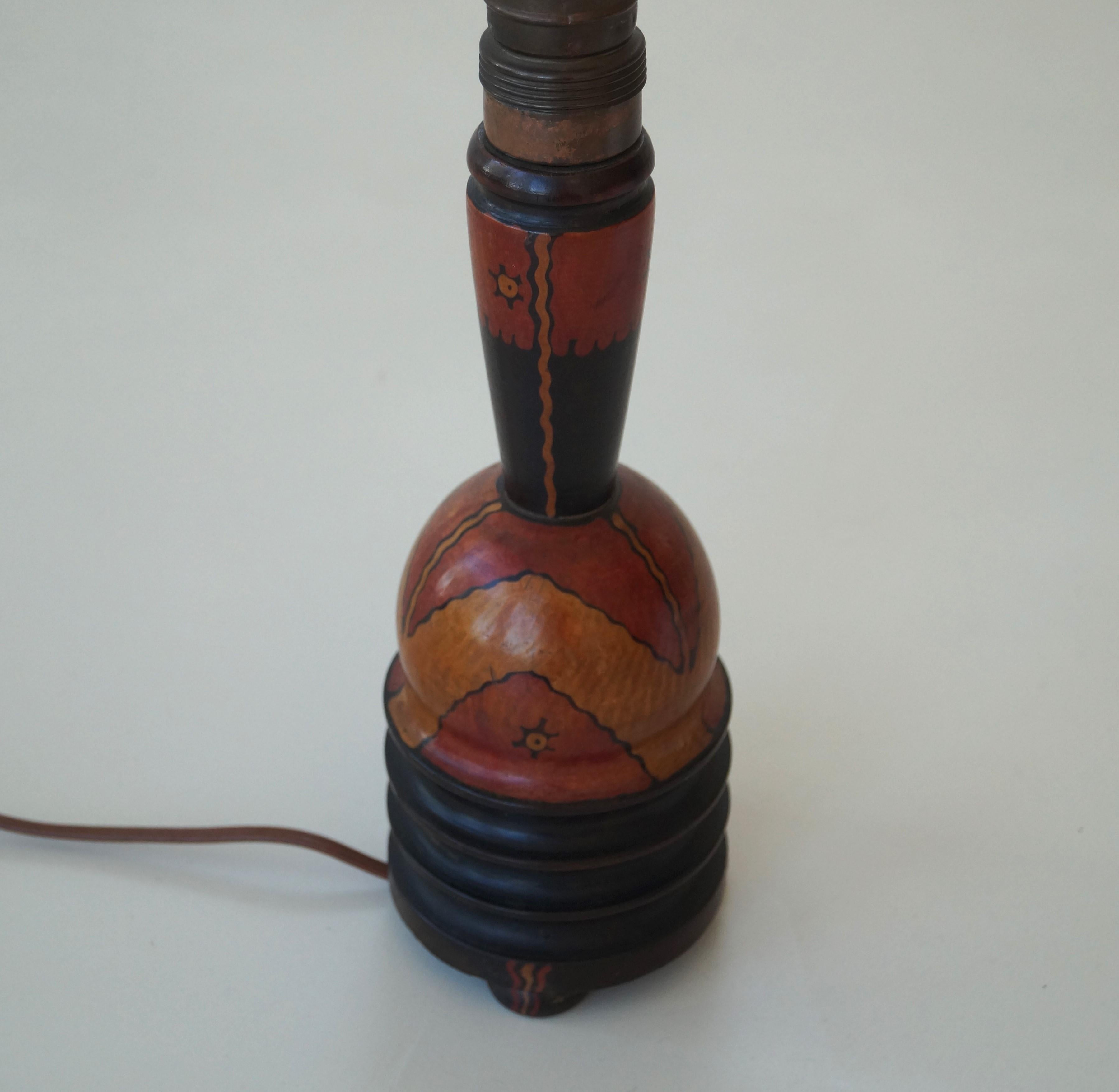 Lampe de table de l'école d'Amsterdam par L. Bogtman, années 1920 en vente 2