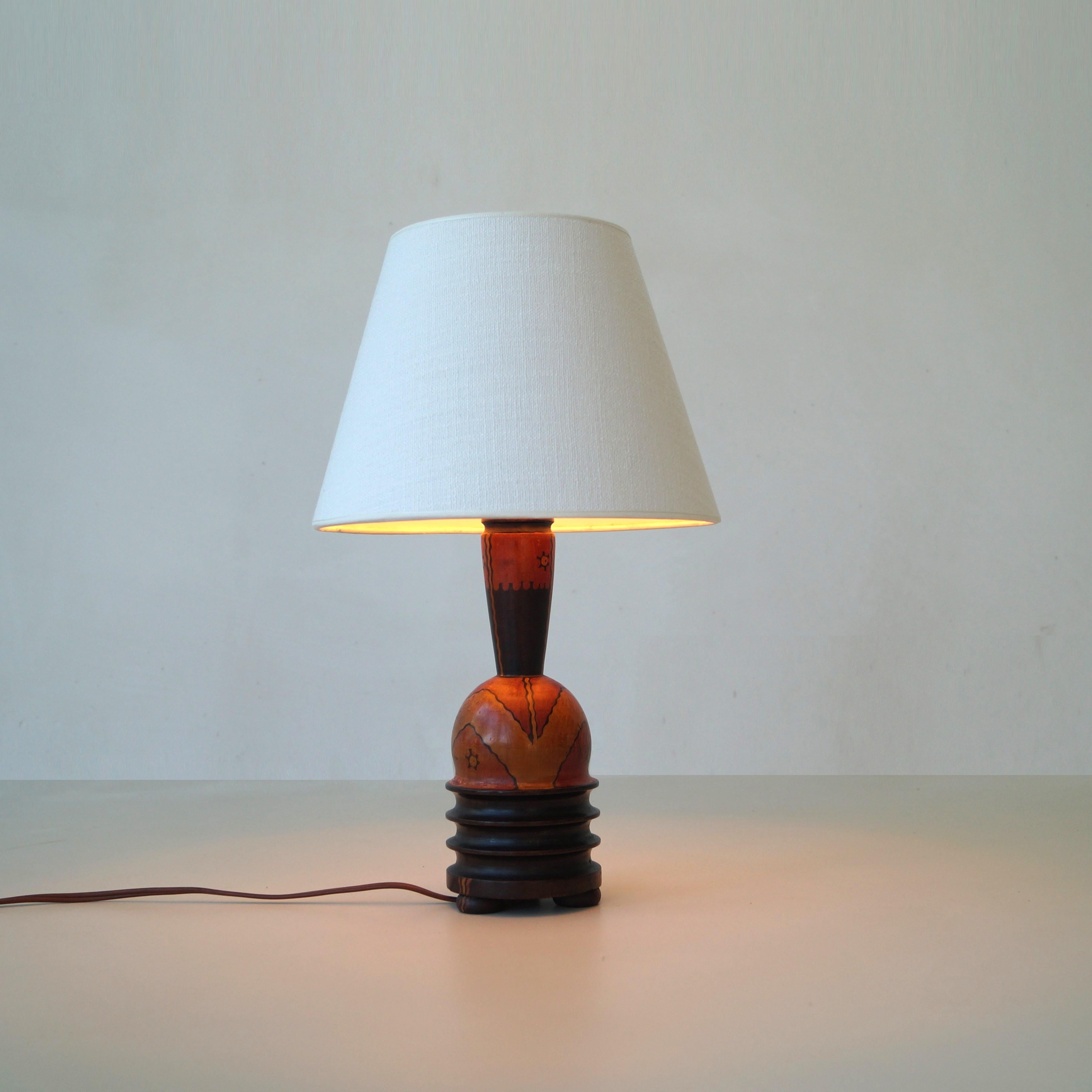 Art déco Lampe de table de l'école d'Amsterdam par L. Bogtman, années 1920 en vente