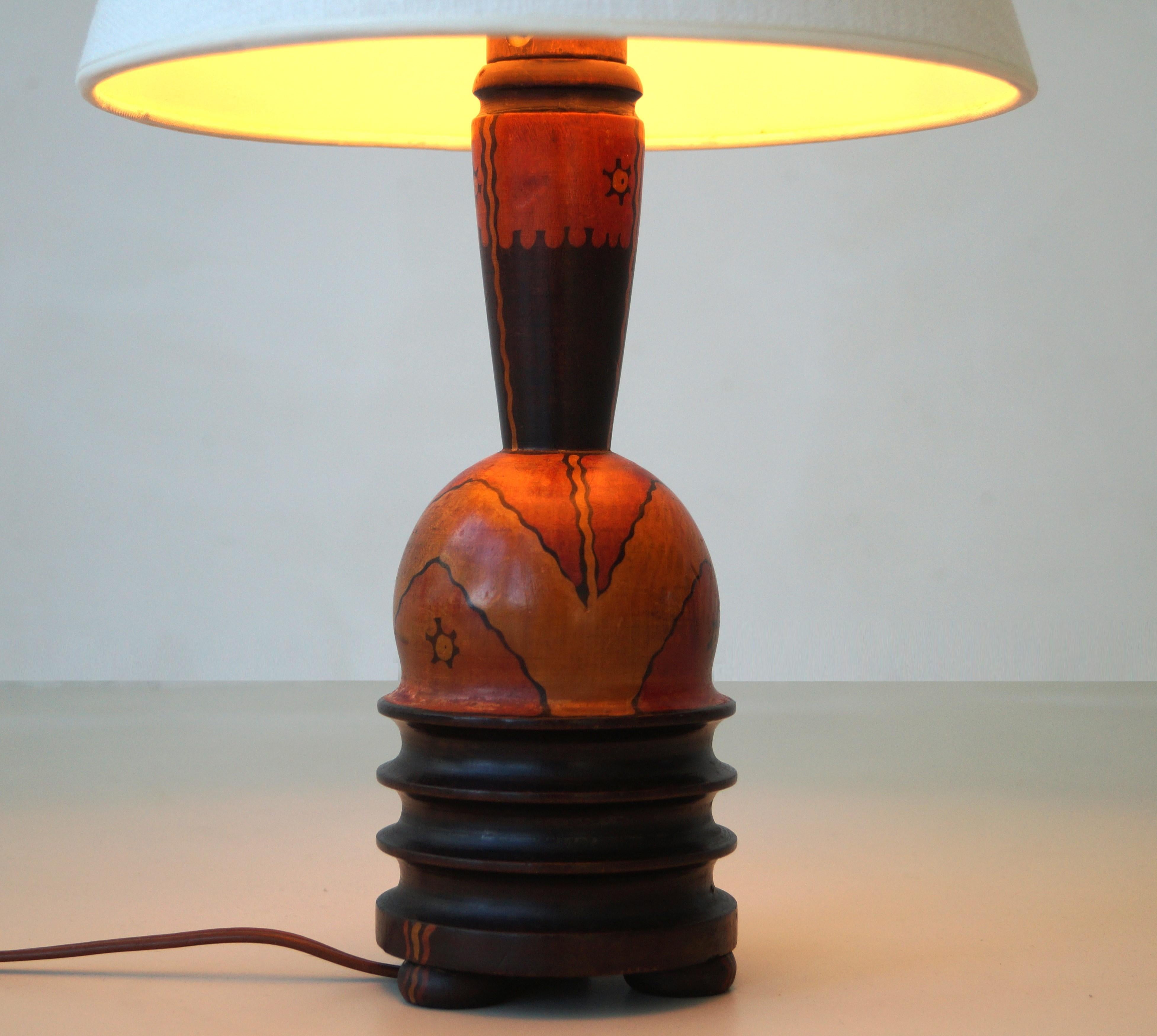 Néerlandais Lampe de table de l'école d'Amsterdam par L. Bogtman, années 1920 en vente