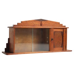 Escritorio / vitrina holandés antiguo Amsterdam 1930 Roble pequeño