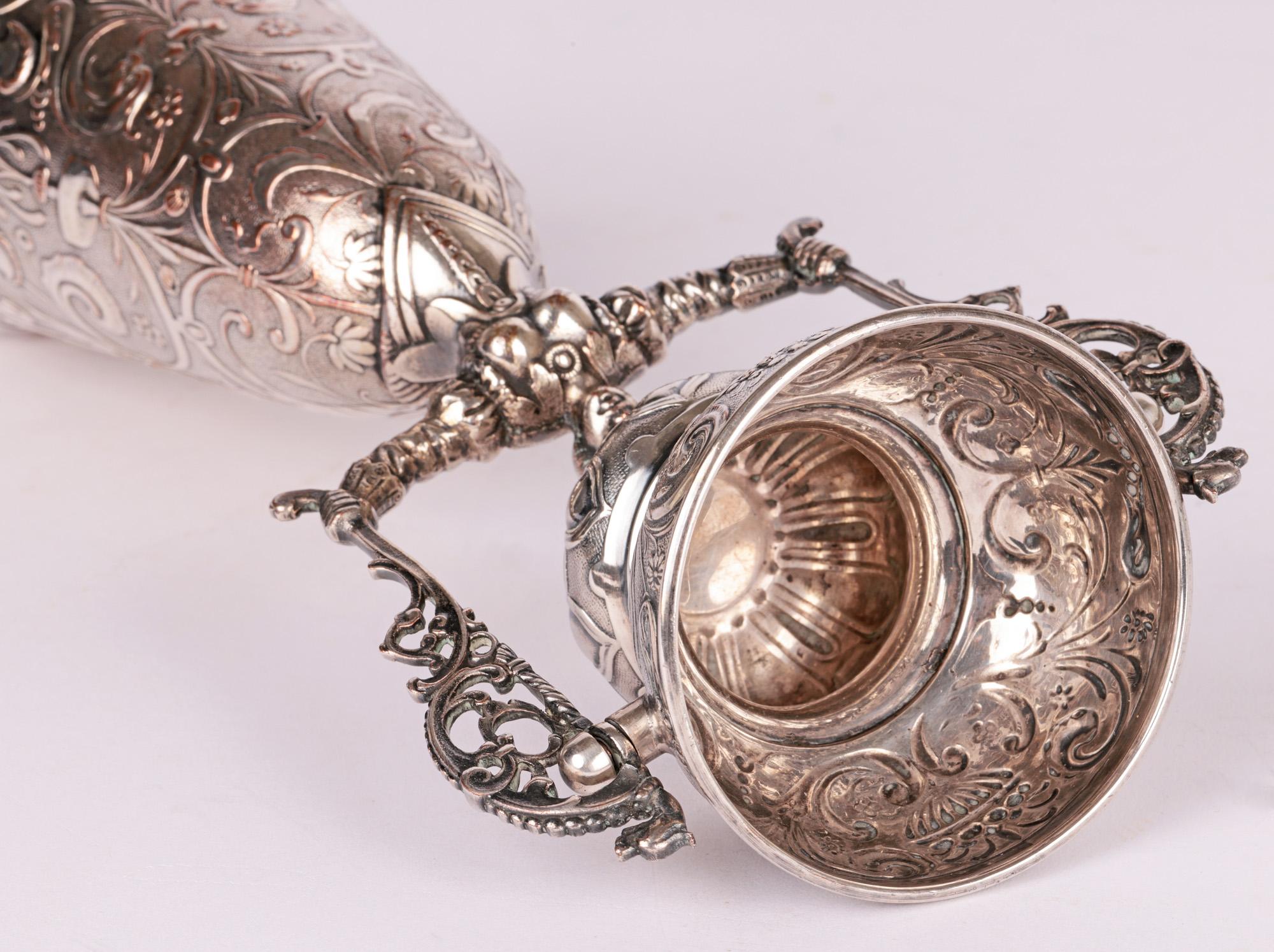 Taza de apuestas matrimoniales antigua holandesa chapada en plata fina Chapado en plata en venta