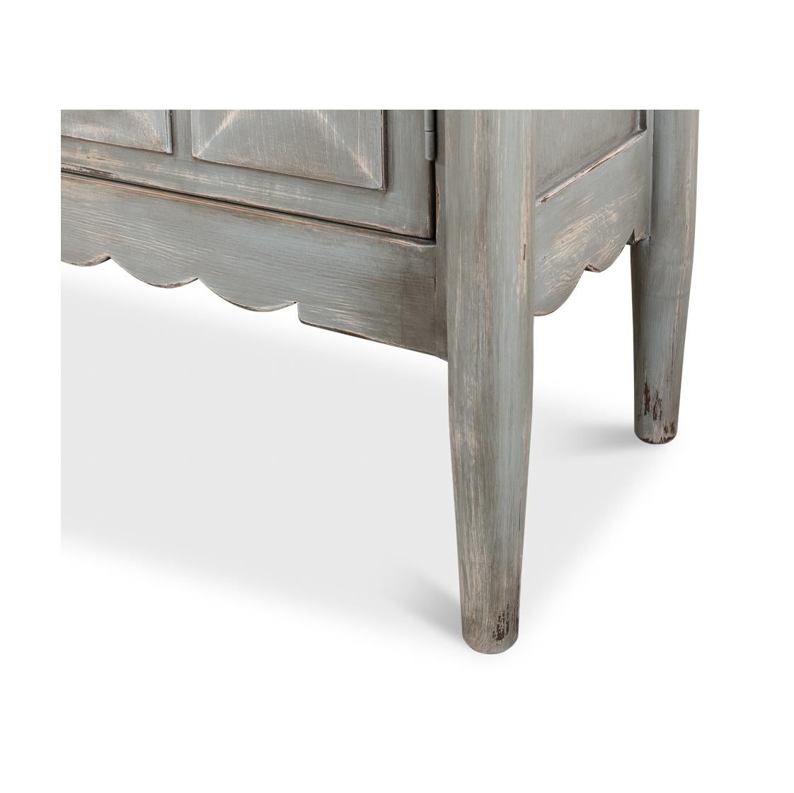 Dutch Antique Gray Painted Sideboard For Sale 1