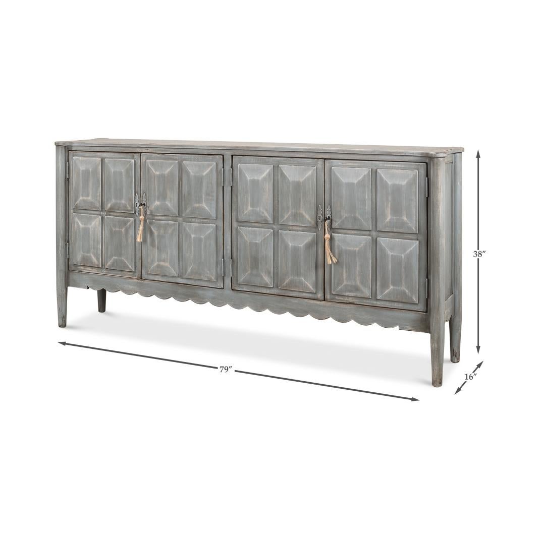 Dutch Antique Gray Painted Sideboard For Sale 2