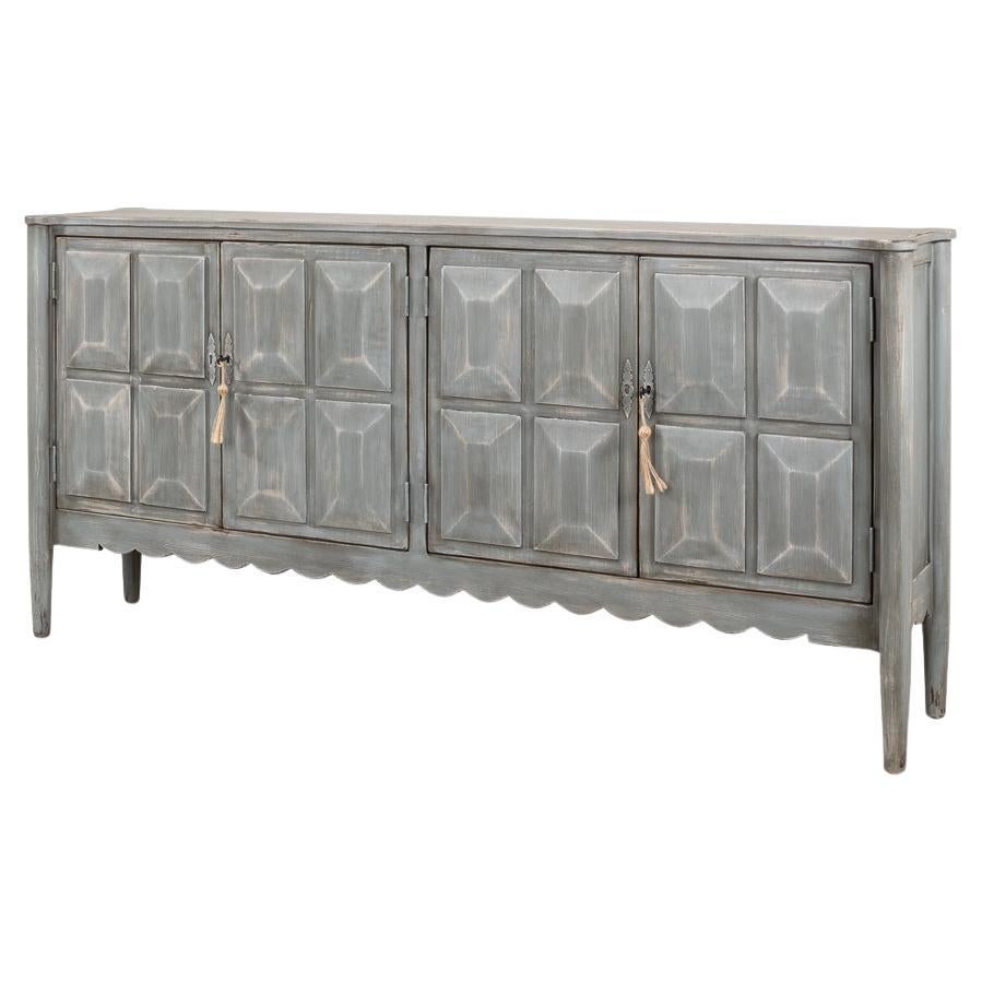 Dutch Antique Gray Painted Sideboard