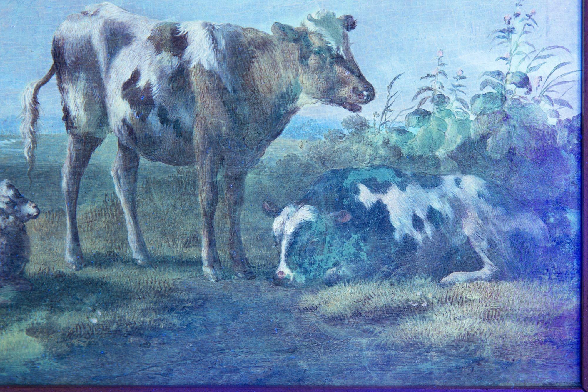 Dutch Antique Painting of “Cows & Sheep in Landscape, 1852” by Albertus Verhoese For Sale 14