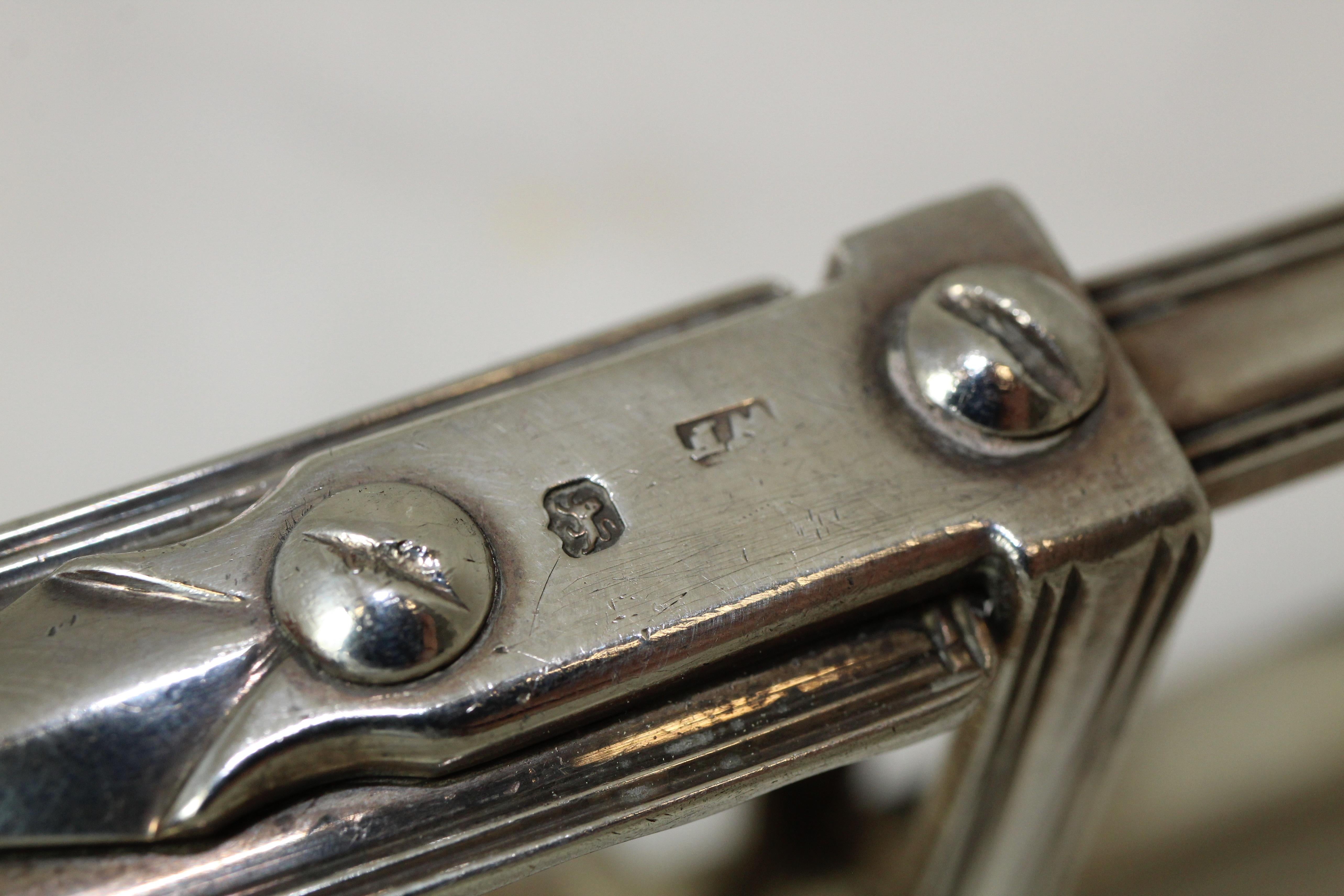 Early 19th Century Dutch Antique Silver Asparagus Tongs 1820