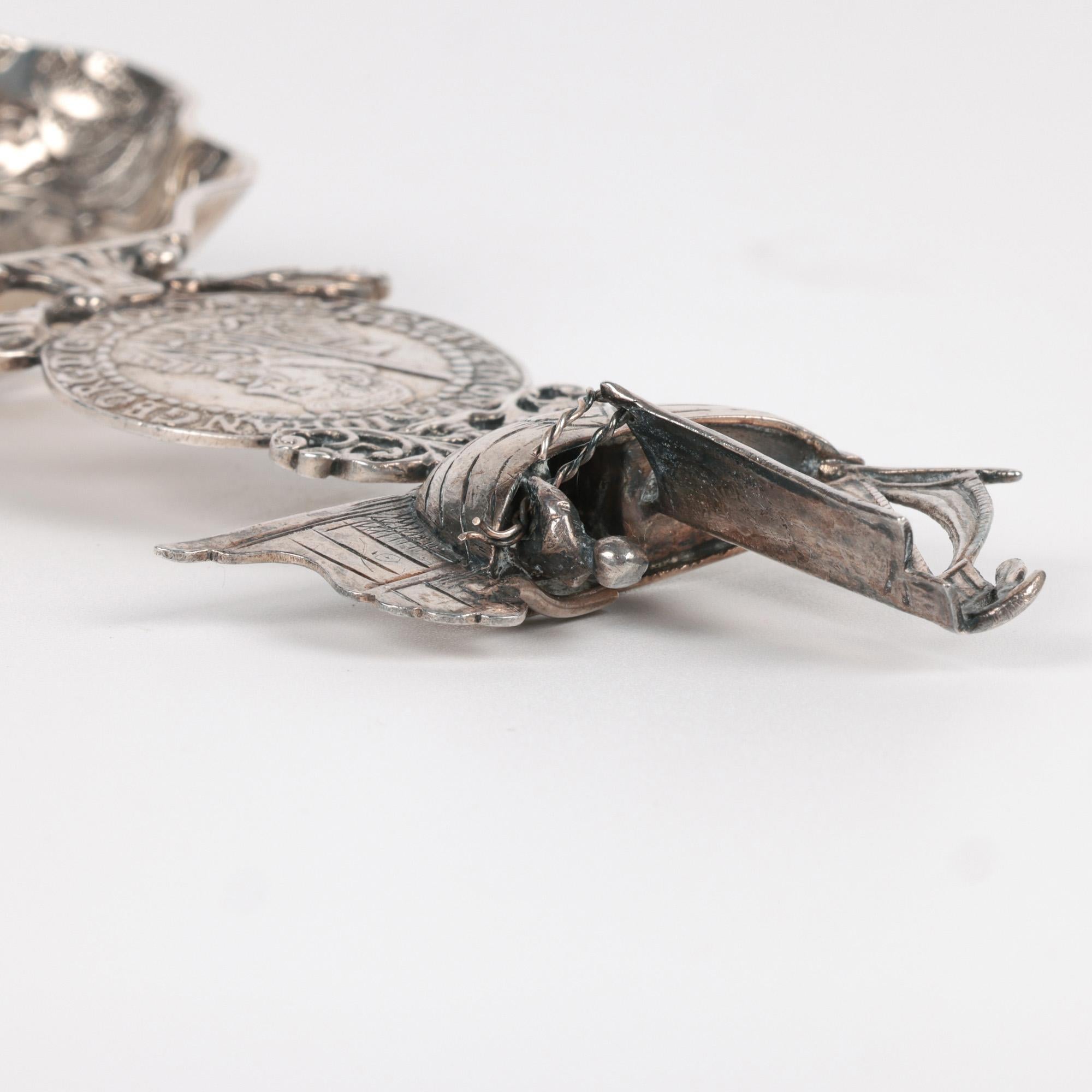 Dutch Antique Silver Marriage Presentation Spoon For Sale 5