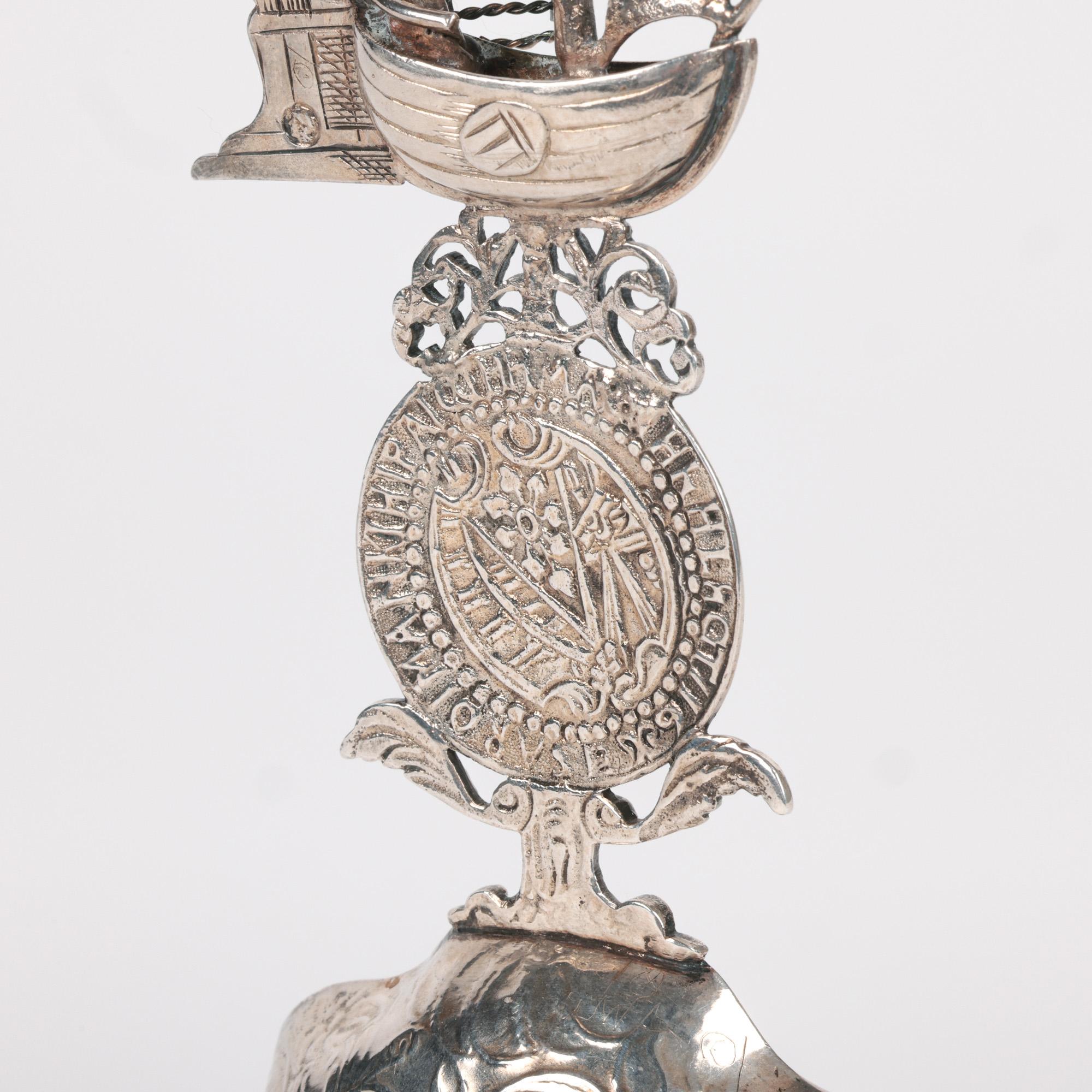 Dutch Antique Silver Marriage Presentation Spoon For Sale 1