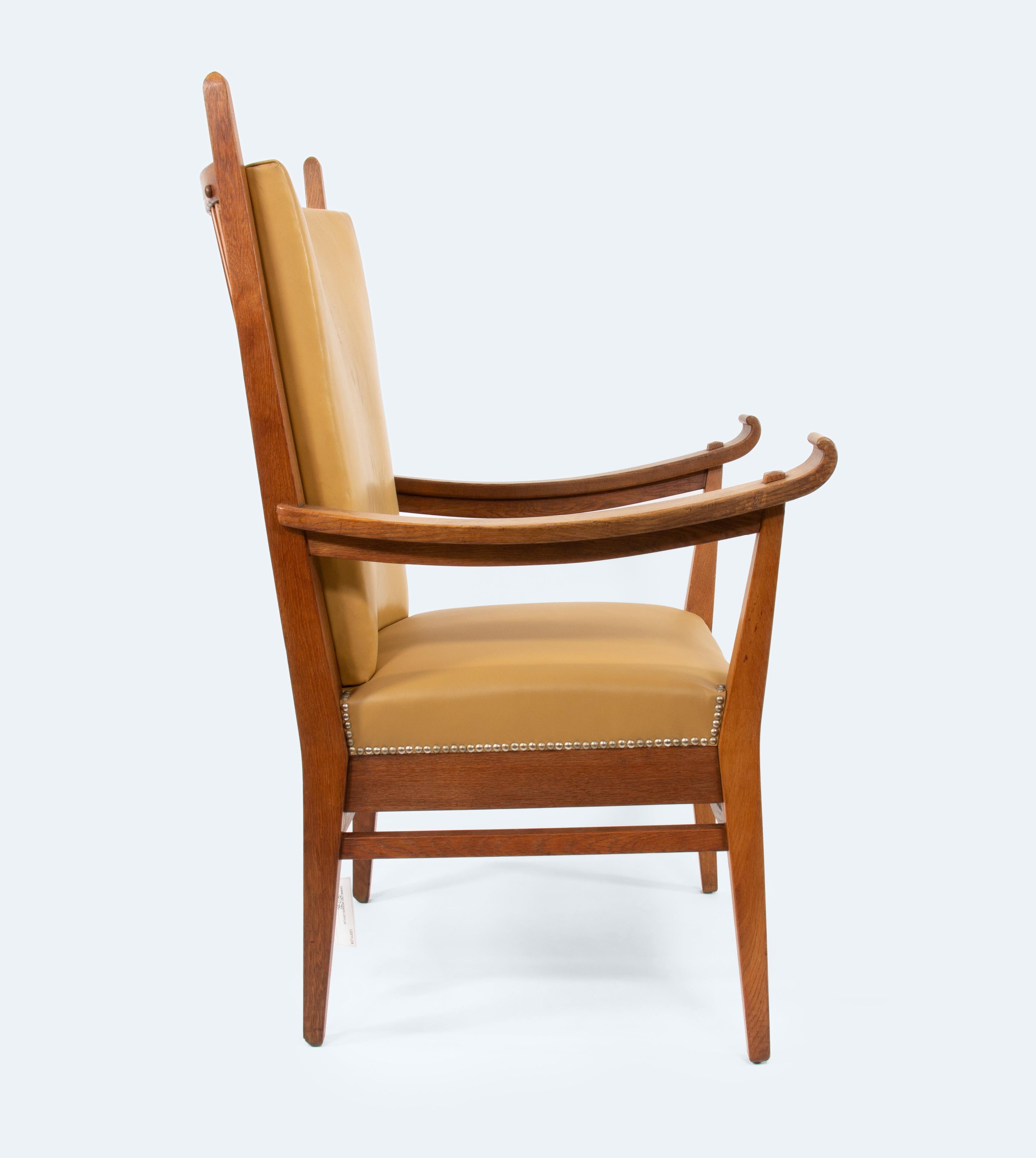 Embossed Dutch Armchair by Bas van Pelt, 1930s For Sale