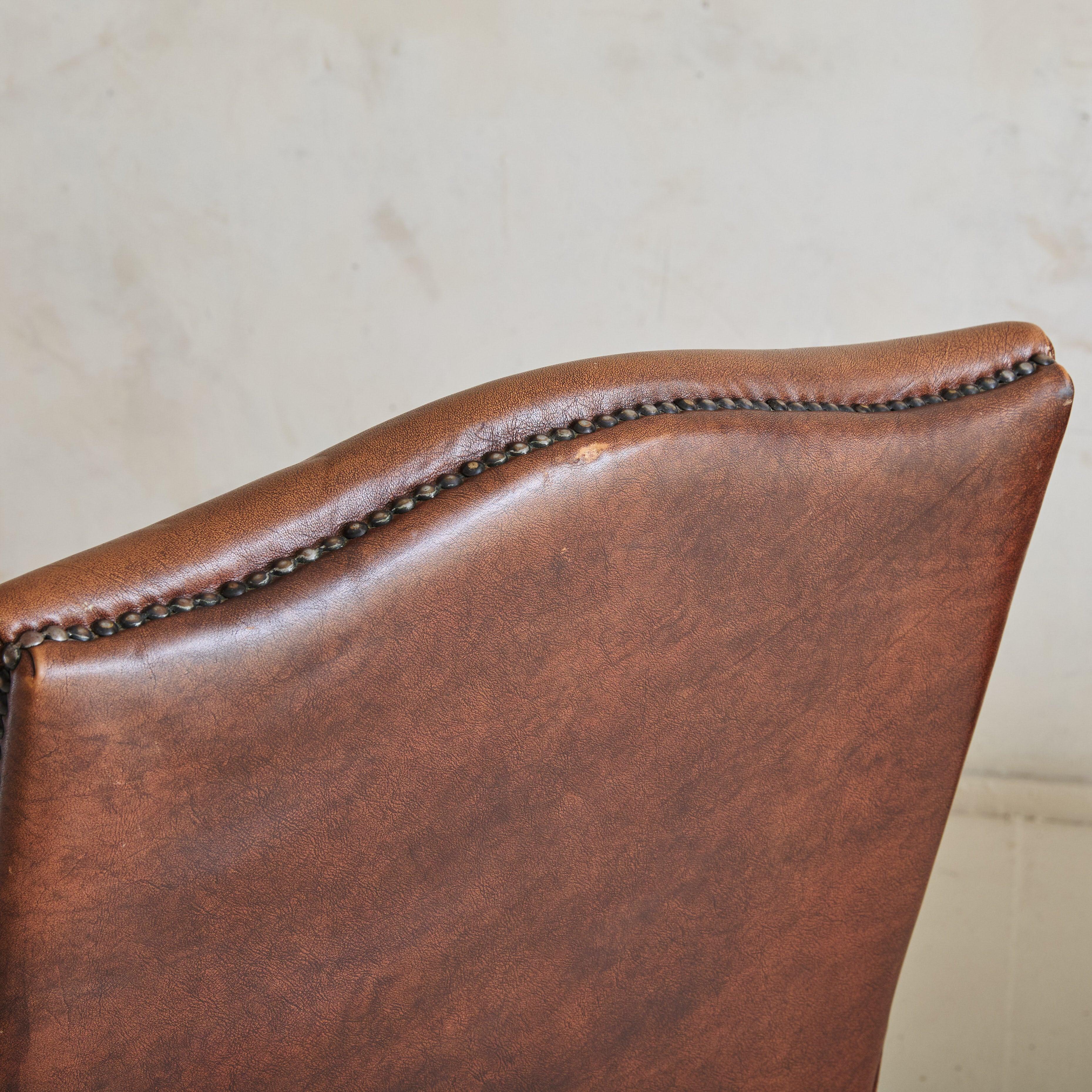 Dutch Armchair in Brown Sheepskin Leather, 1970s - 2 Available For Sale 6