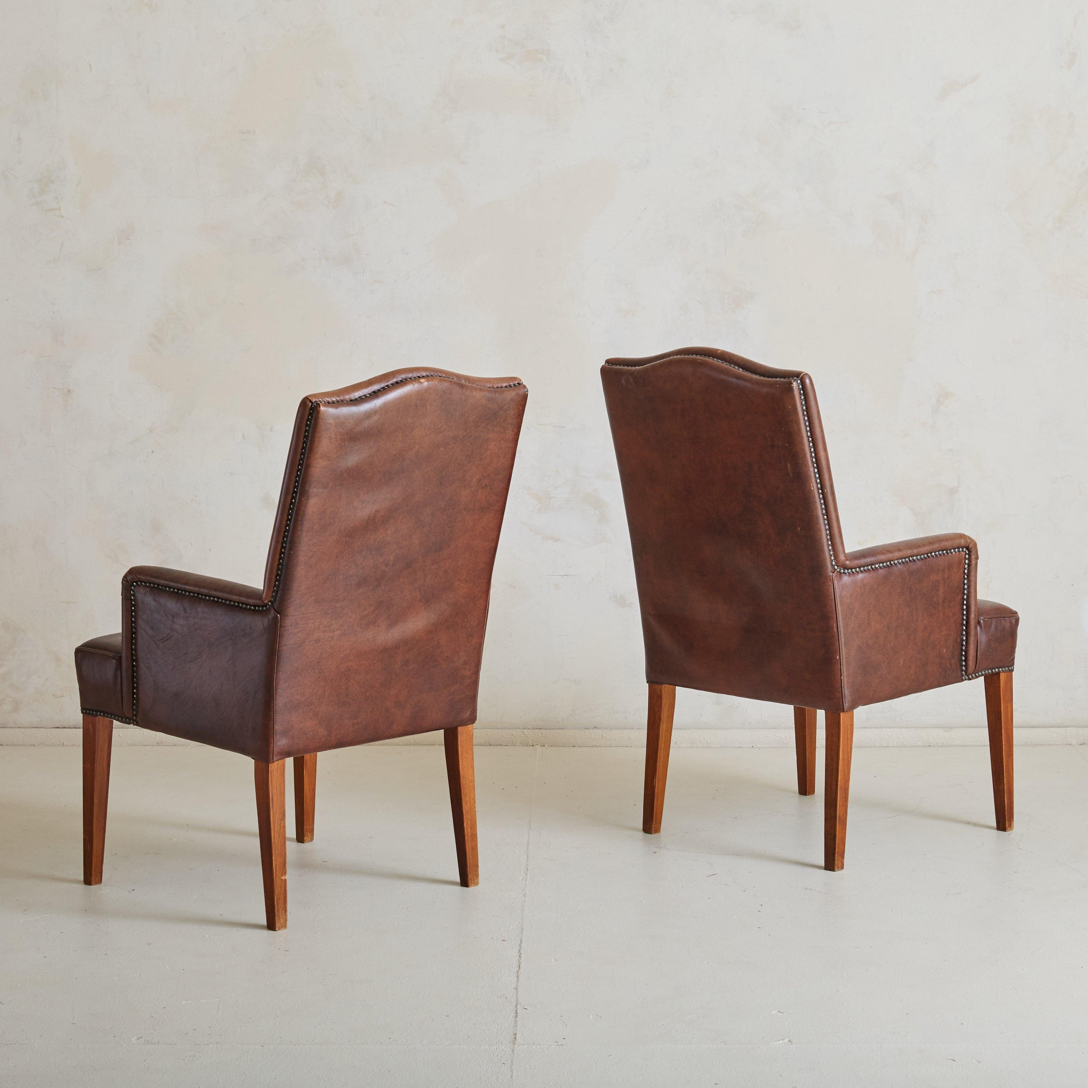 Modern Dutch Armchair in Brown Sheepskin Leather, 1970s - 2 Available For Sale