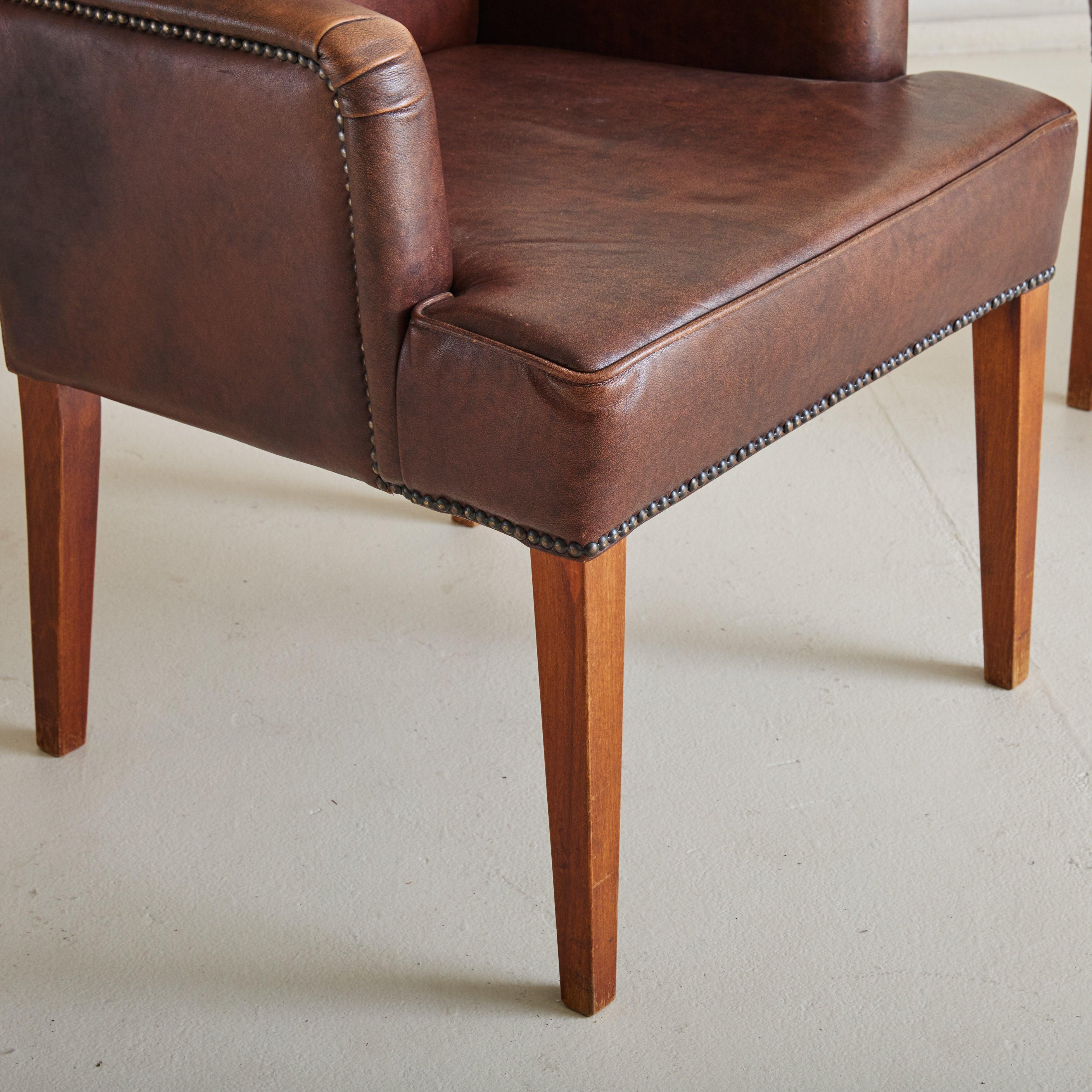 Dutch Armchair in Brown Sheepskin Leather, 1970s - 2 Available For Sale 1
