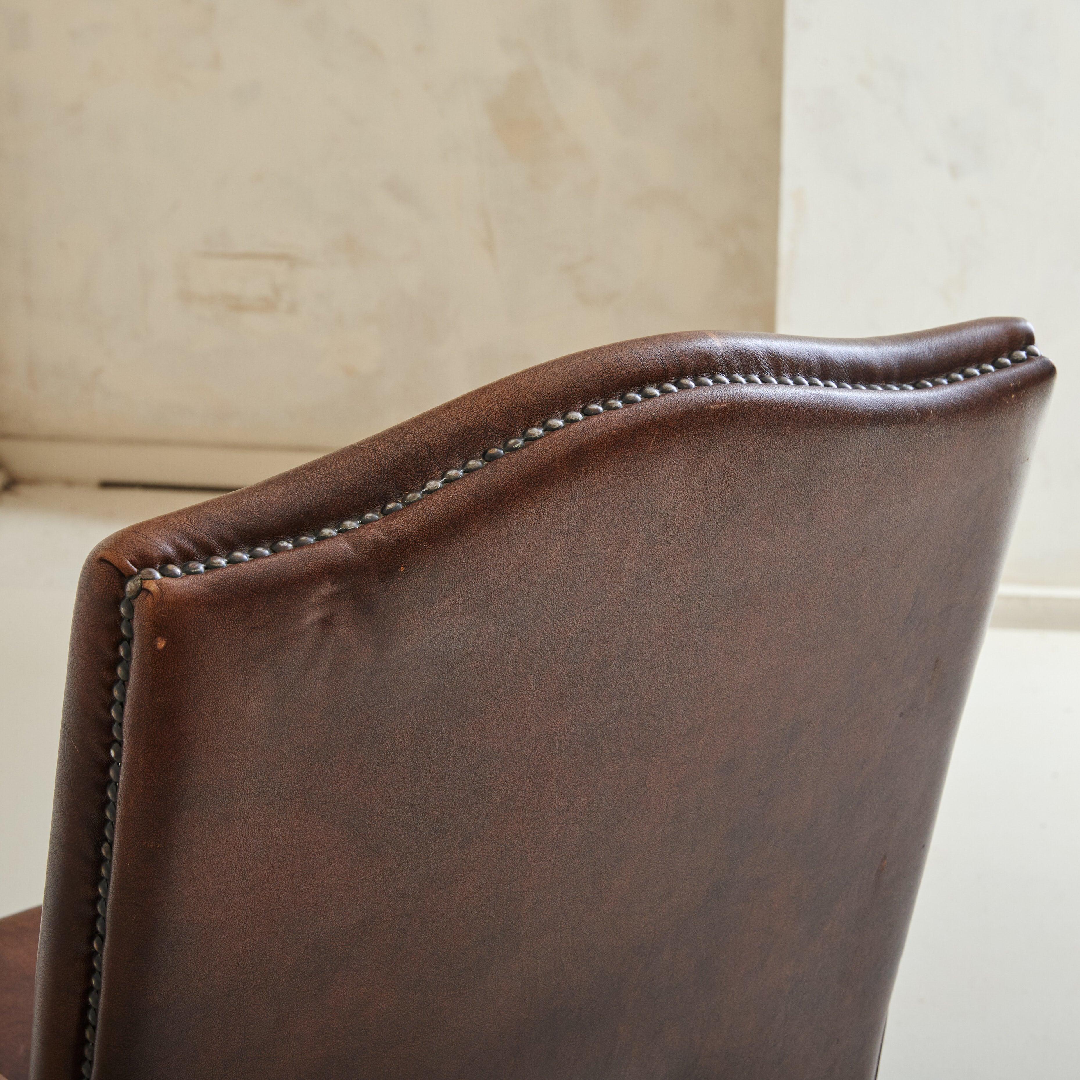 Dutch Armchair in Brown Sheepskin Leather, 1970s - 2 Available For Sale 2