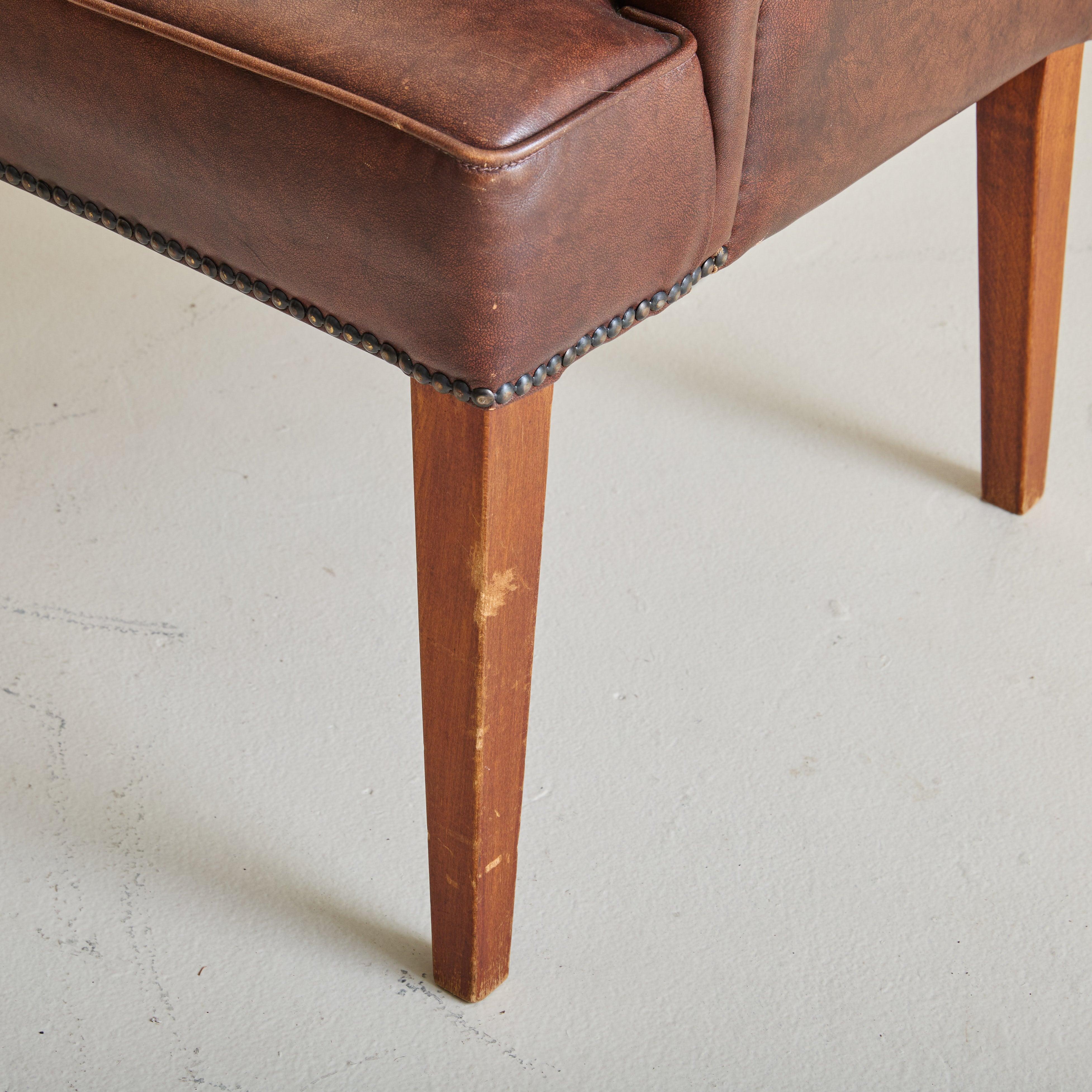 Dutch Armchair in Brown Sheepskin Leather, 1970s - 2 Available For Sale 3