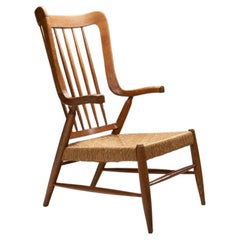 Dutch Armchair with “Floating” Armrests, The Netherlands 1950s