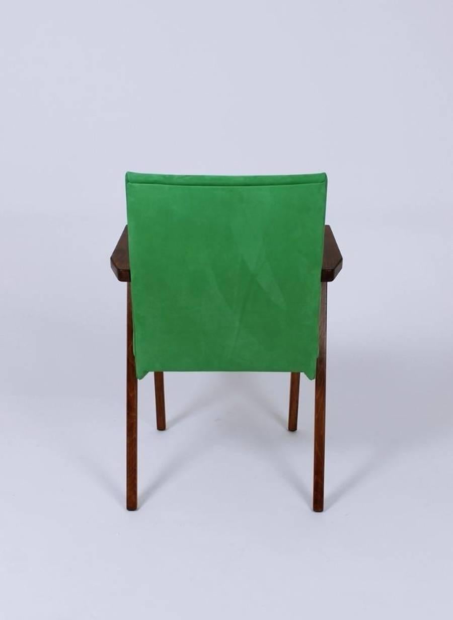 Dutch Armchairs in Green Nubuck from Tijsseling, 1960s, Set of Two For Sale 2