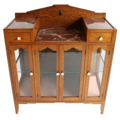 Dutch Art Deco Amsterdam School 1920 Tea Cabinet / Display Cabinet Faux Marble