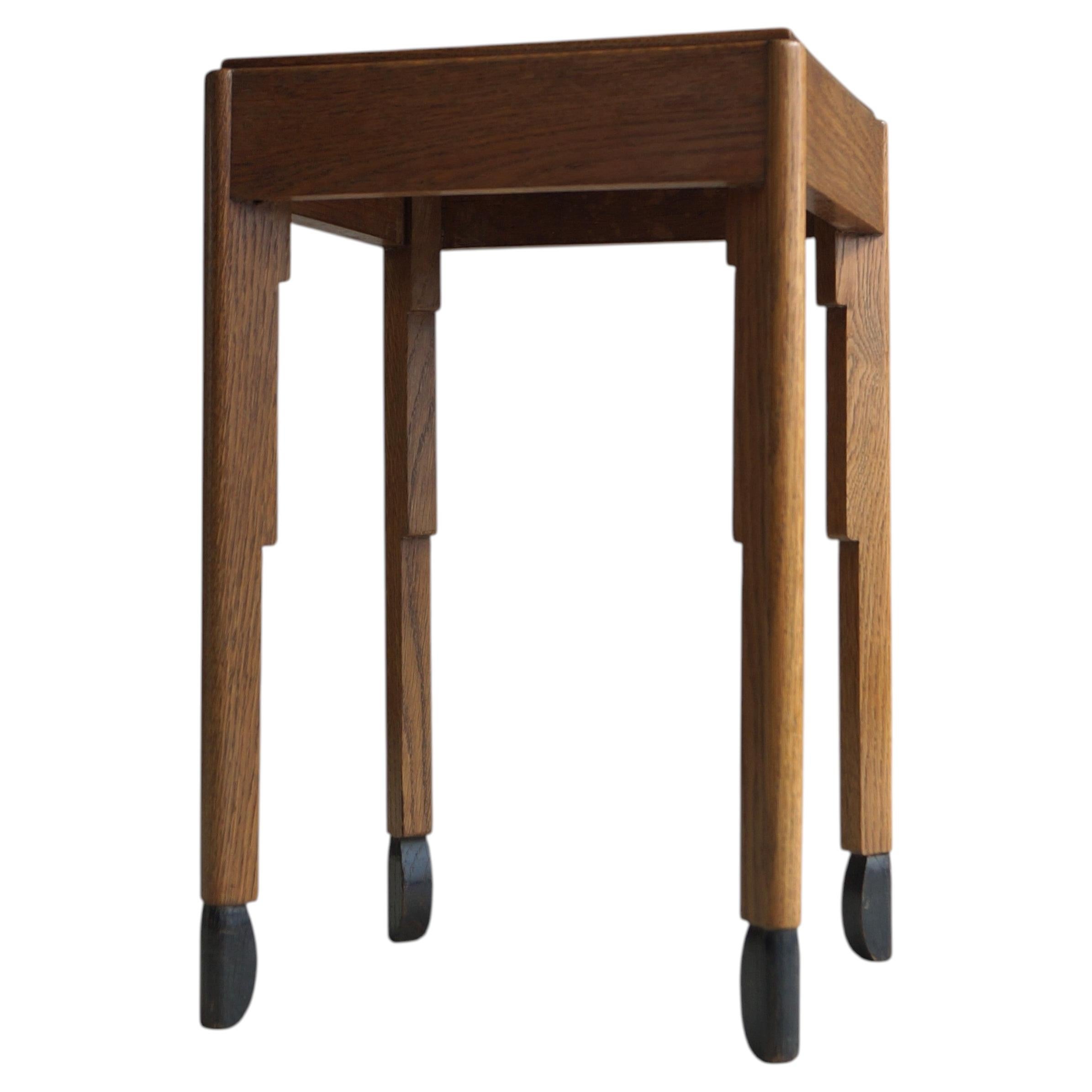 Dutch Art Deco Amsterdam School accent table with an elegant stance, 1920s