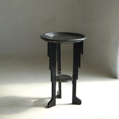 Dutch Art Deco Amsterdam School accent table with pewter top, 1920s