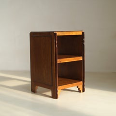 Dutch Art Deco Amsterdam School/Arts & Crafts side table with shelving, 1920s