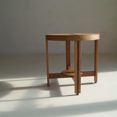 Dutch Art Deco Amsterdam School Blonde Oak Side Table, 1920s