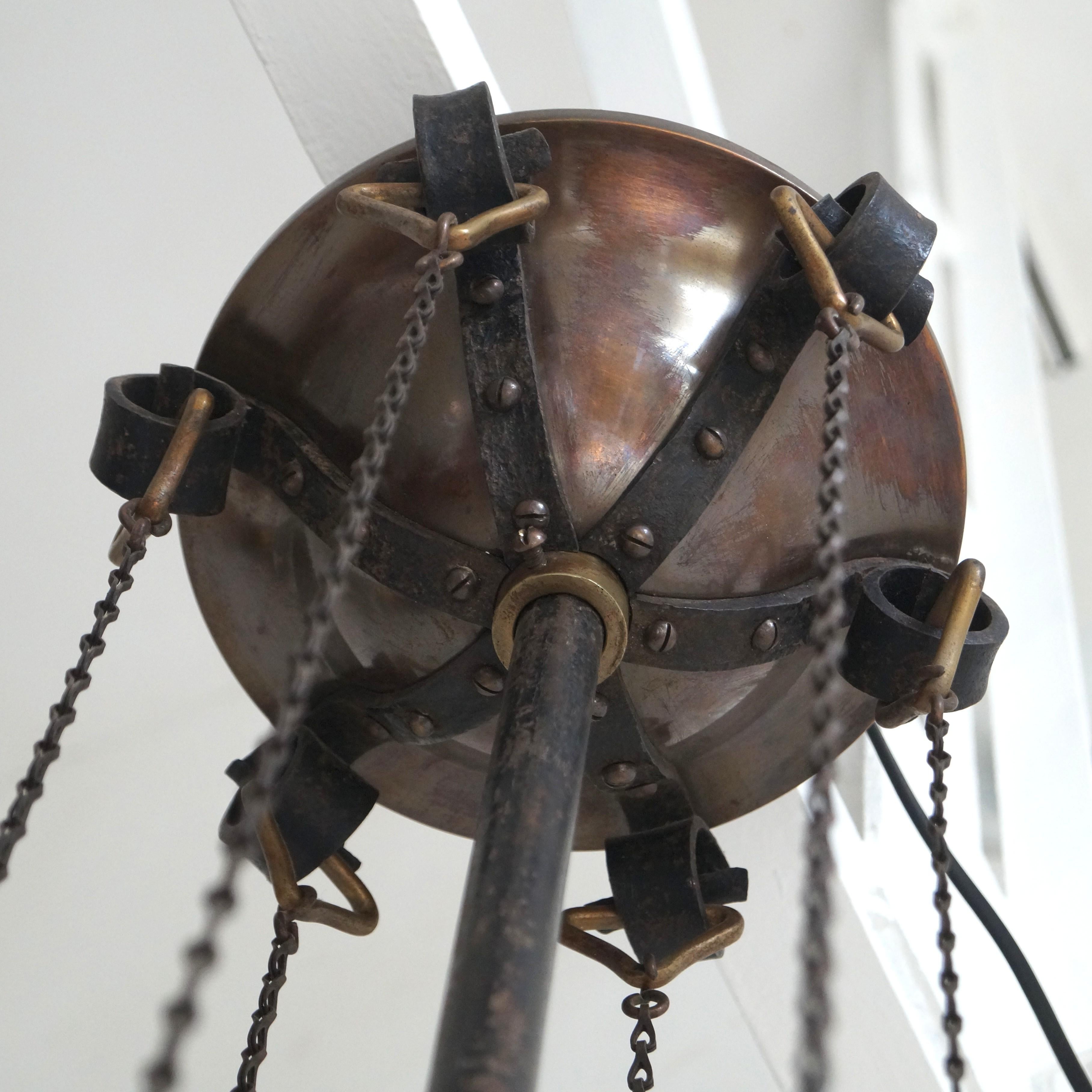 Dutch Art Deco Amsterdam School Chandelier by Winkelman & van der Bijl, 1920s For Sale 7