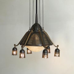 Lustre Art déco néerlandais de l'école d'Amsterdam par Winkelman & van der Bijl, années 1920