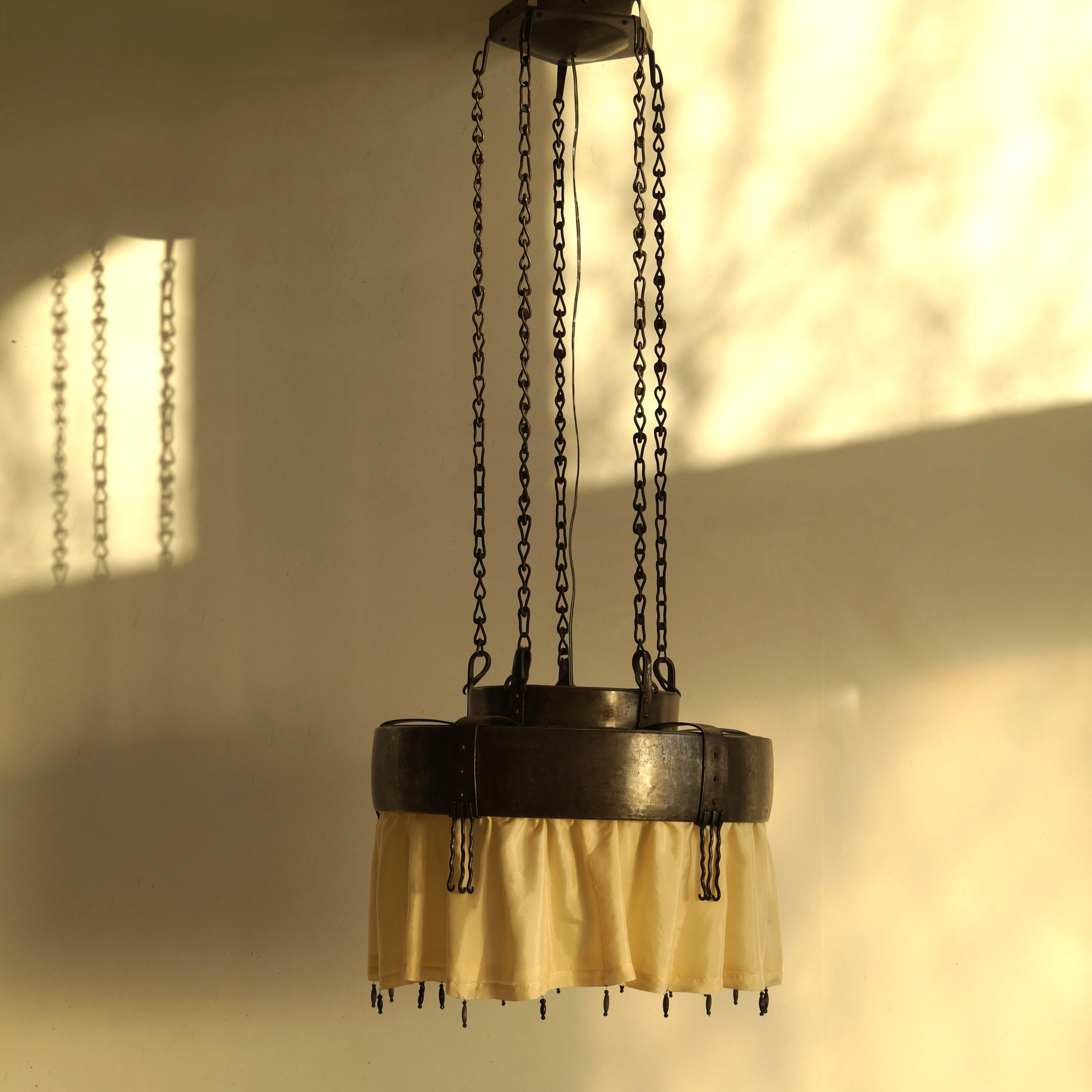 Lustre néerlandais Art déco de l'école d'Amsterdam par Winkelman & van der Bijl, c. 1925 en vente 4