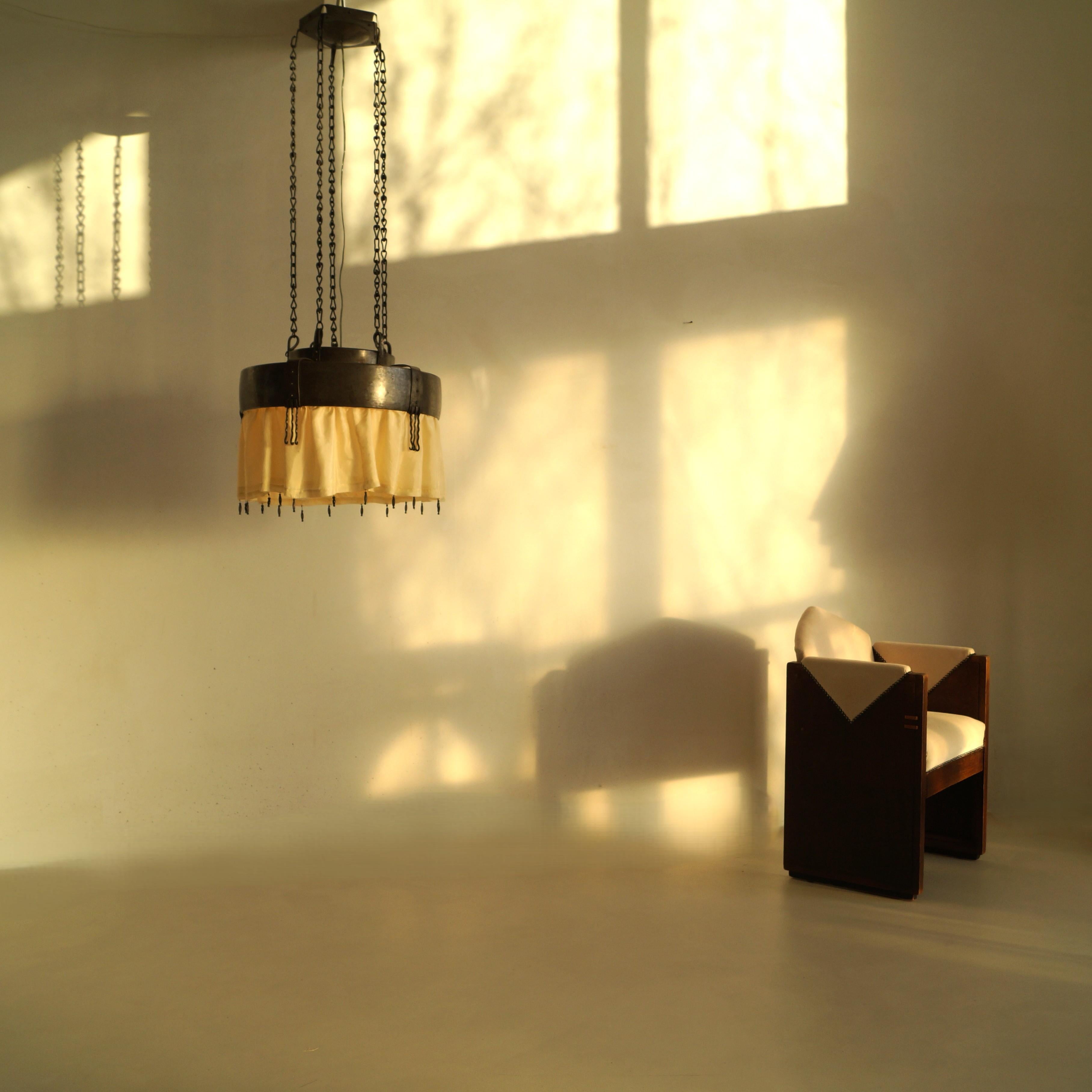 Lustre néerlandais Art déco de l'école d'Amsterdam par Winkelman & van der Bijl, c. 1925 en vente 5