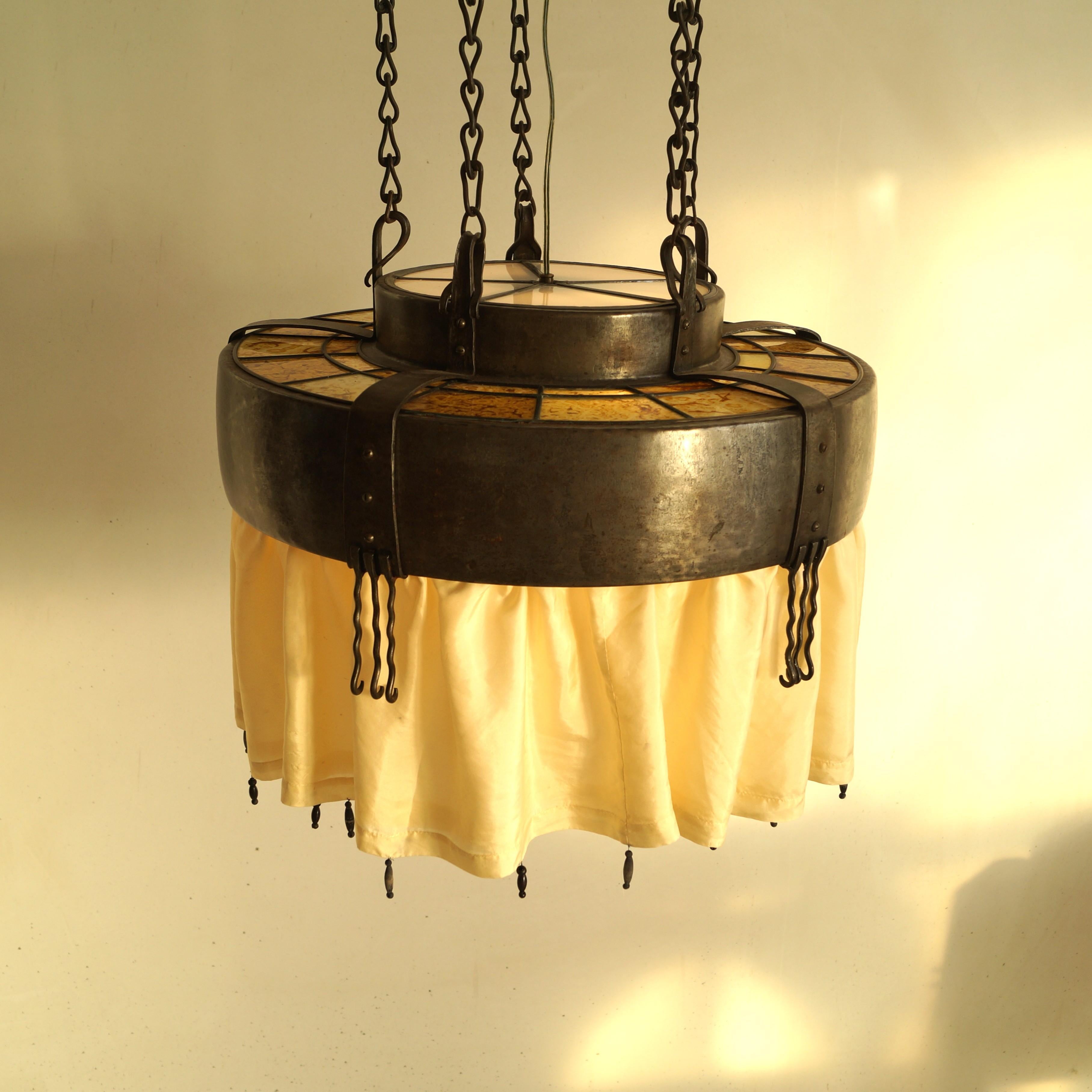 Lustre néerlandais Art déco de l'école d'Amsterdam par Winkelman & van der Bijl, c. 1925 en vente 7