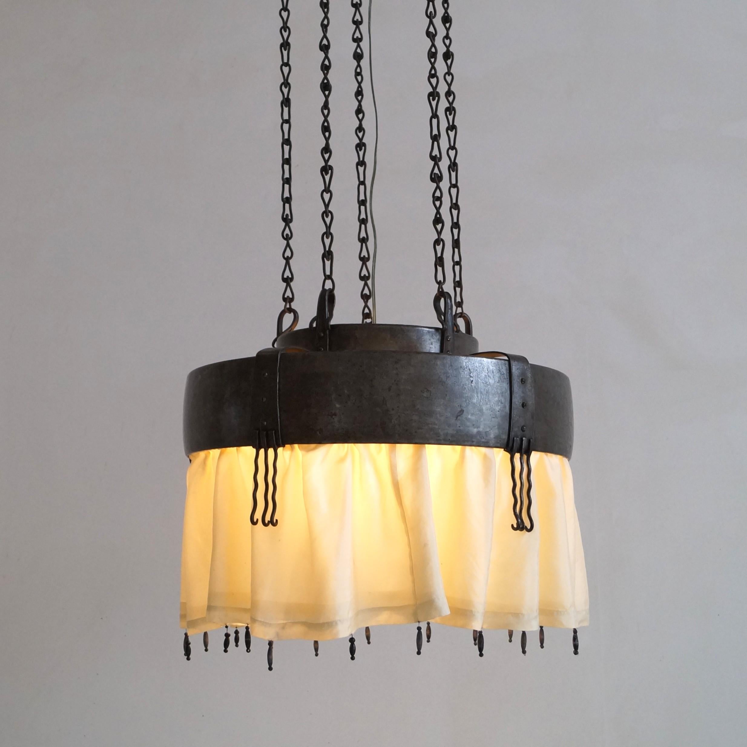 Lustre néerlandais Art déco de l'école d'Amsterdam par Winkelman & van der Bijl, c. 1925 Bon état - En vente à EVERDINGEN, NL