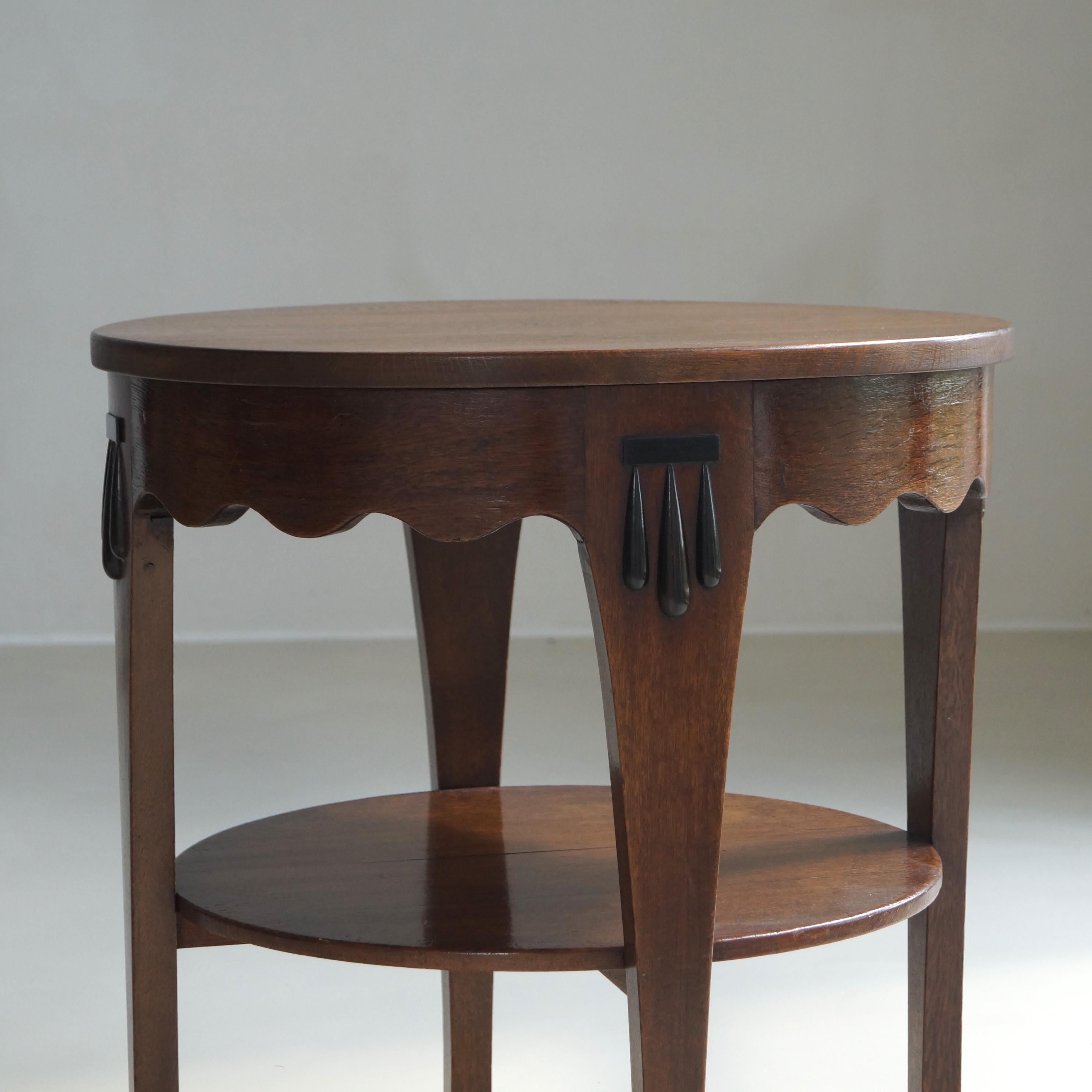 Dutch Art Deco Amsterdam School coffee or side table in oak and macassar, 1920s 4