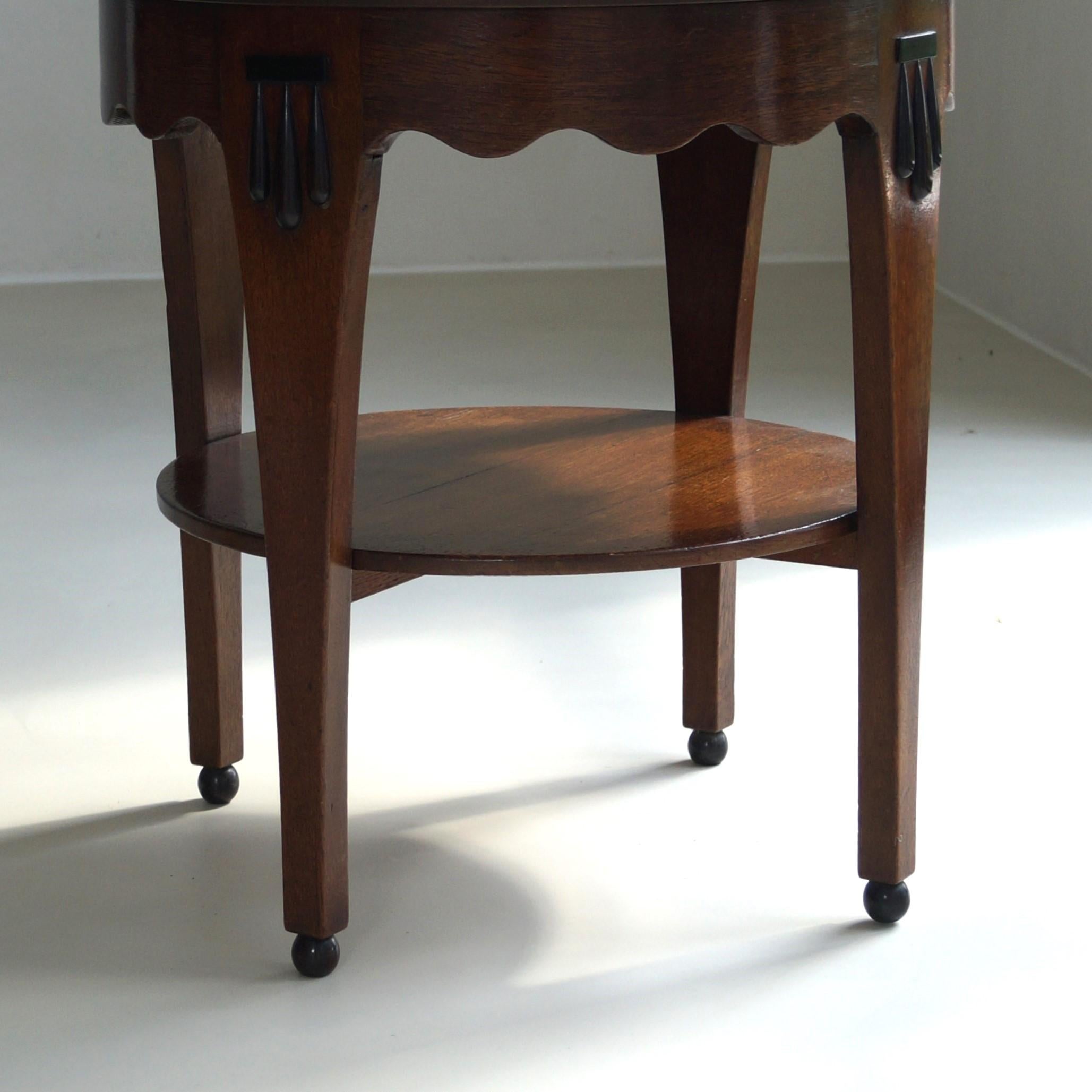 Dutch Art Deco Amsterdam School coffee or side table in oak and macassar, 1920s 7