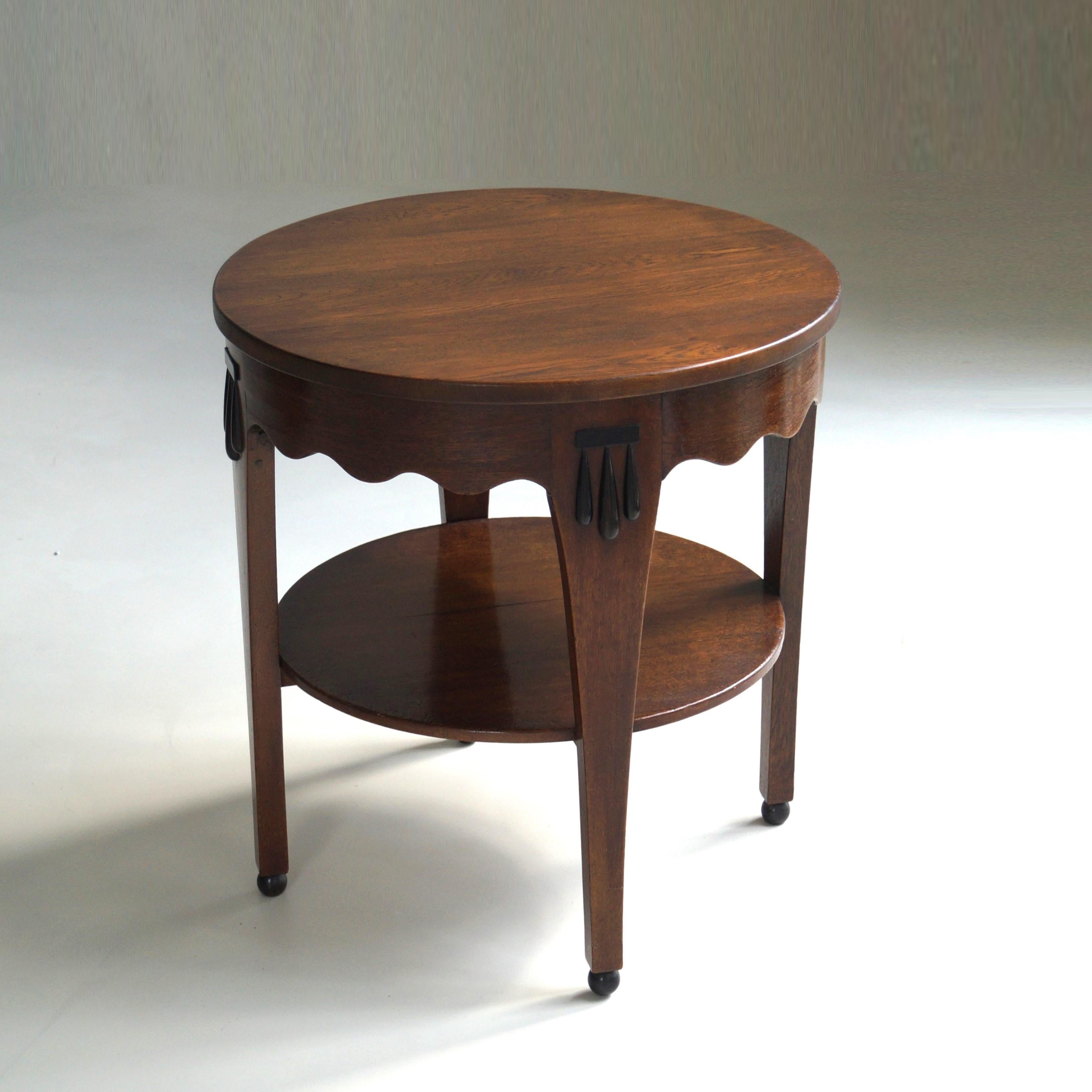 Dutch Art Deco Amsterdam School coffee or side table in oak and macassar, 1920s 9