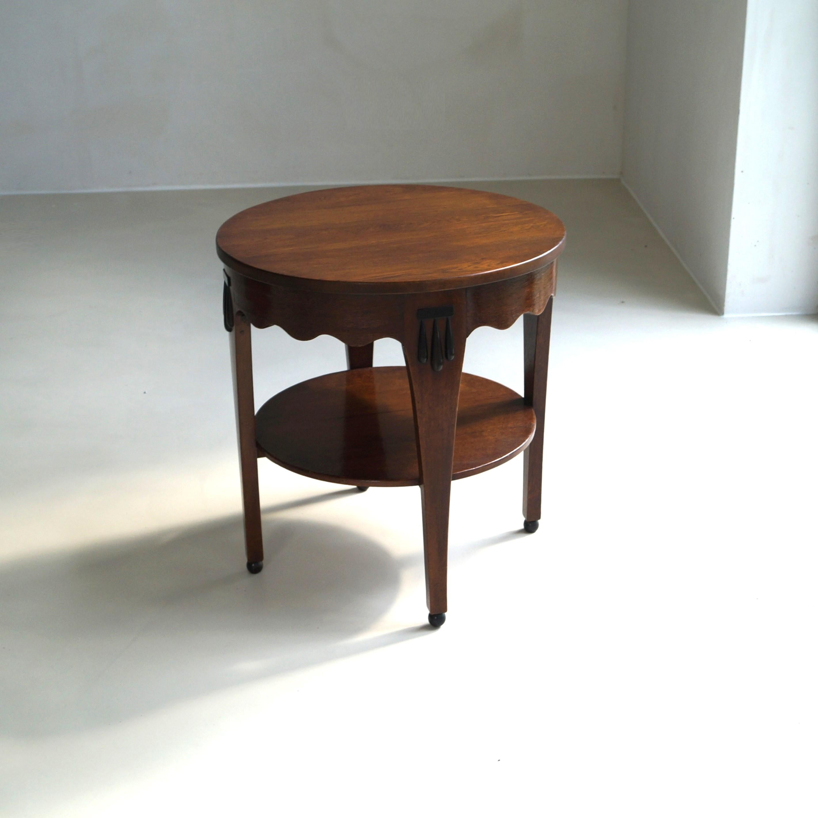 Dutch Art Deco Amsterdam School coffee or side table in oak and macassar, 1920s 10
