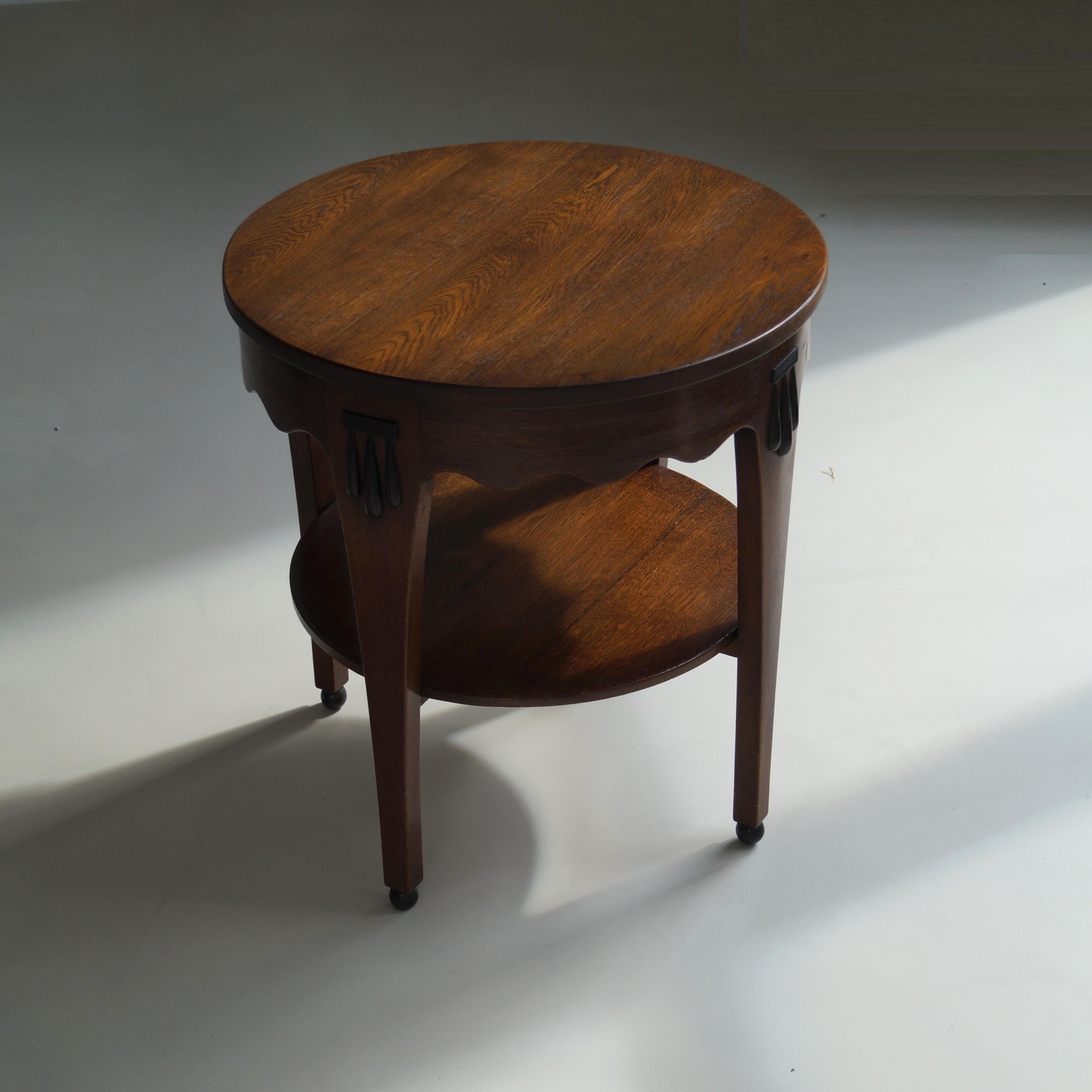 Dutch Art Deco Amsterdam School coffee or side table in oak and macassar, 1920s 12
