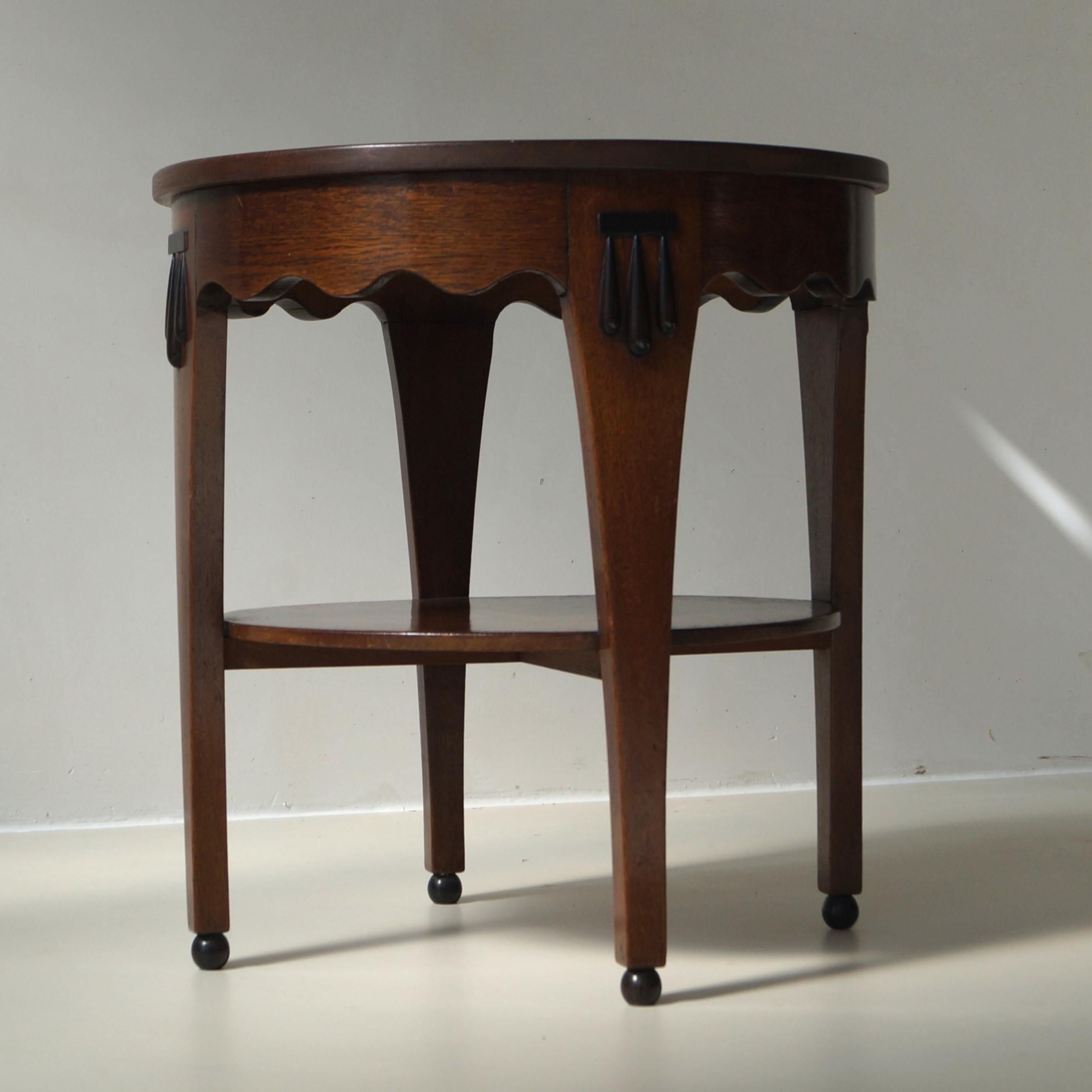 Dutch Art Deco Amsterdam School coffee or side table in oak and macassar, 1920s 3