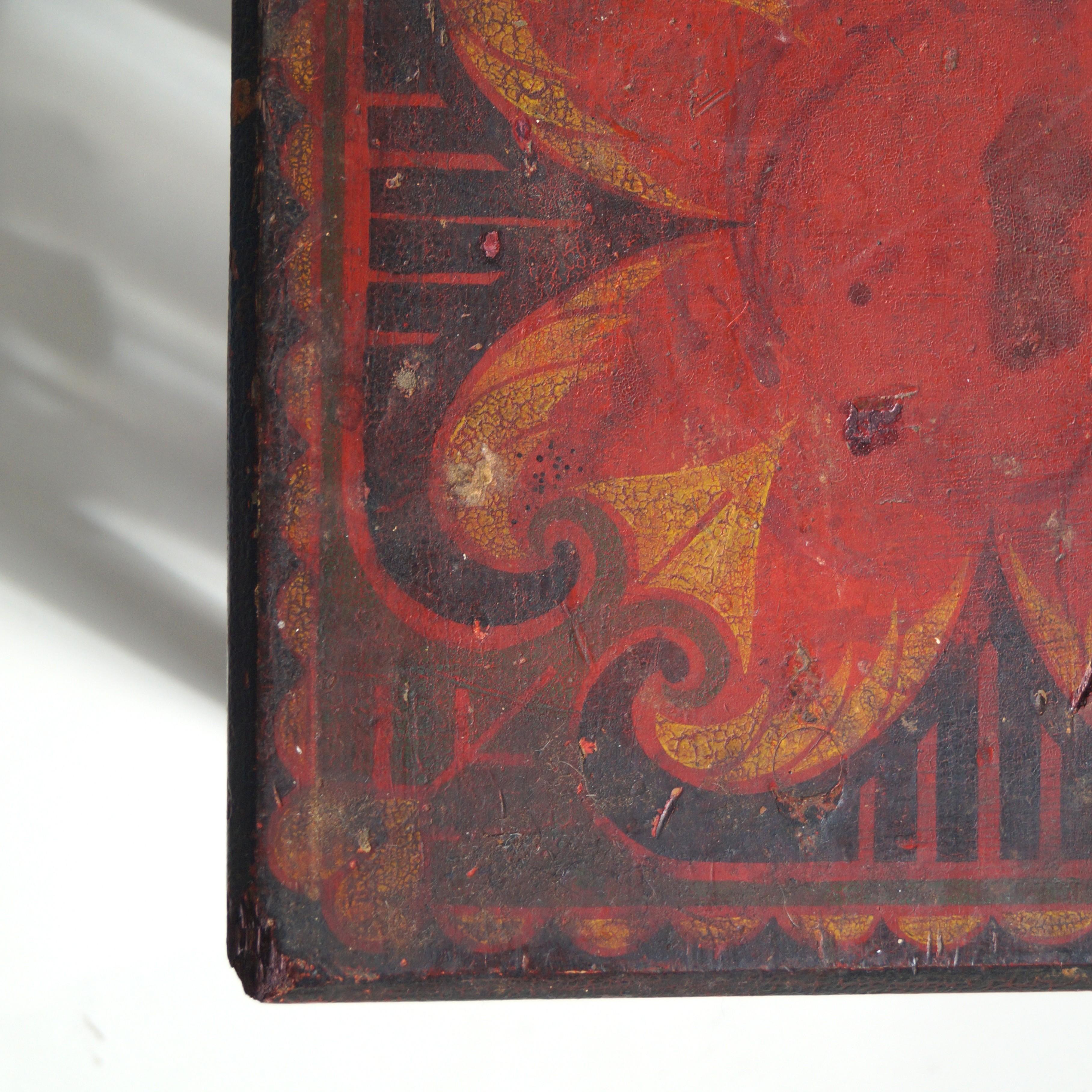 Dutch Art Deco Amsterdam School colourful table with original paintwork, 1920s 5
