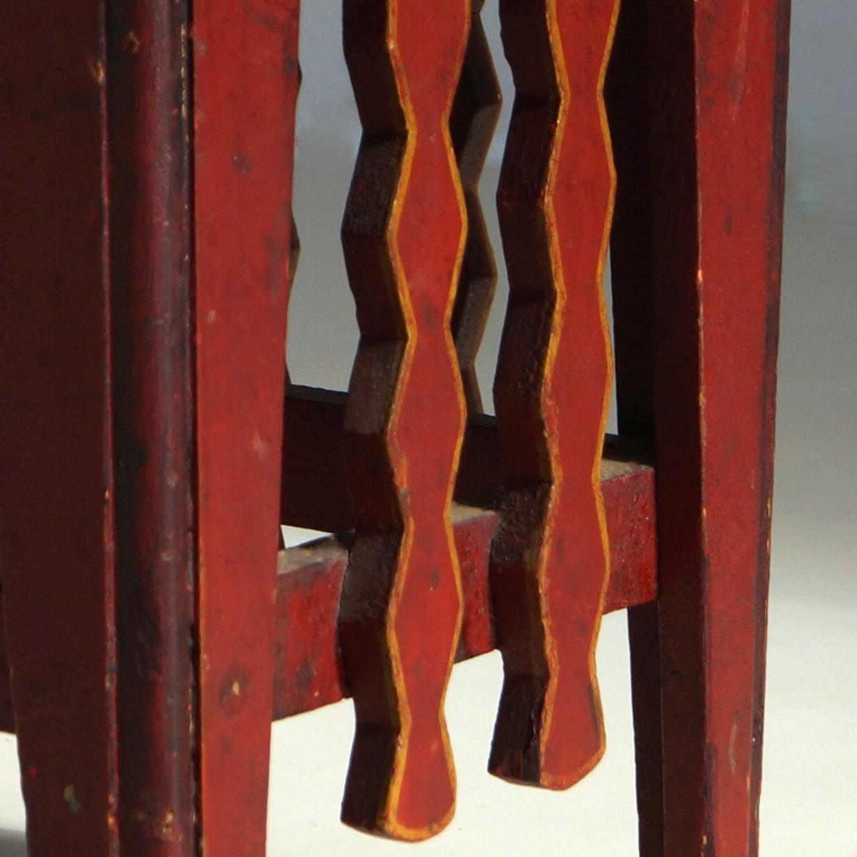 Dutch Art Deco Amsterdam School colourful table with original paintwork, 1920s 11