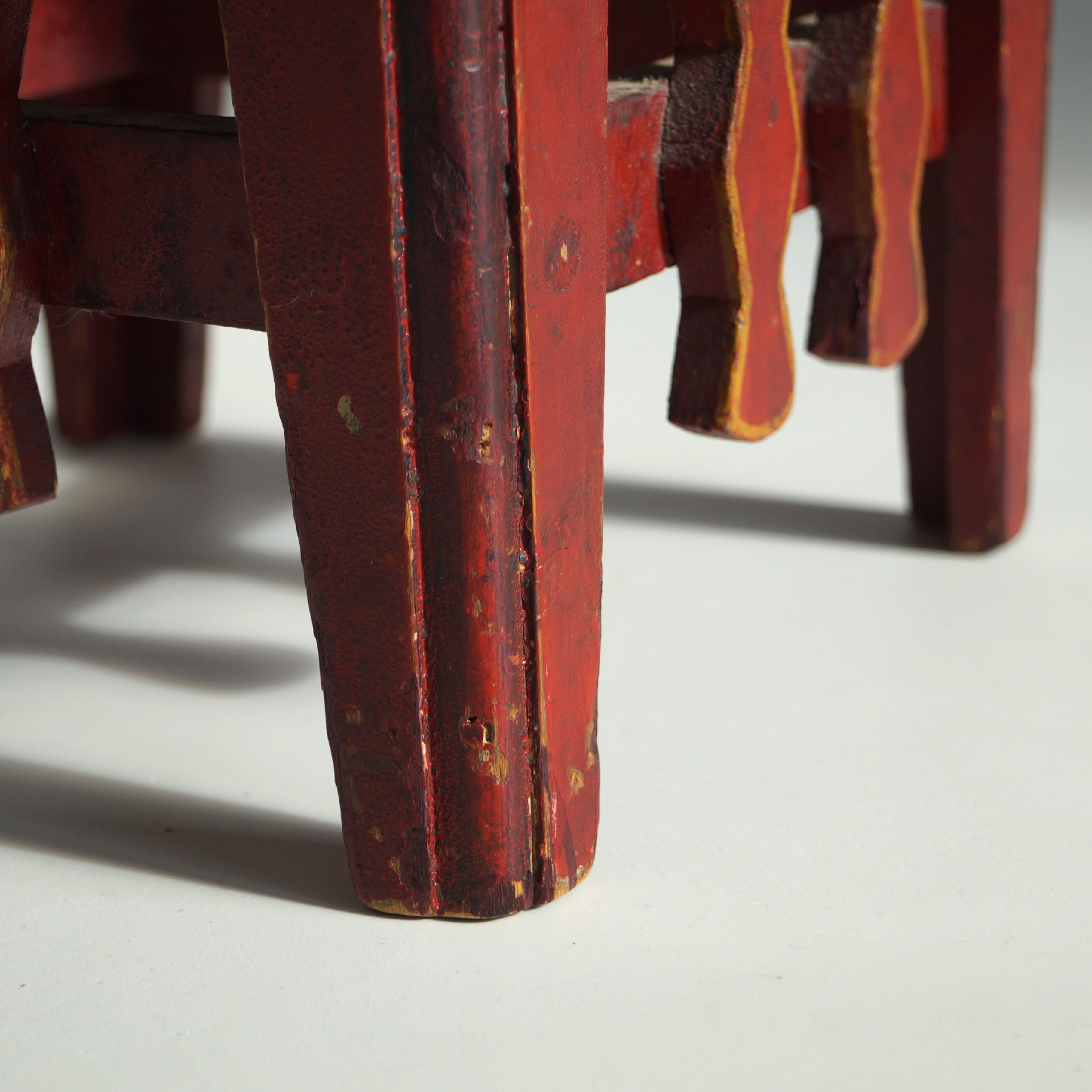 Dutch Art Deco Amsterdam School colourful table with original paintwork, 1920s 13