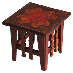 Dutch Art Deco Amsterdam School colourful table with original paintwork, 1920s