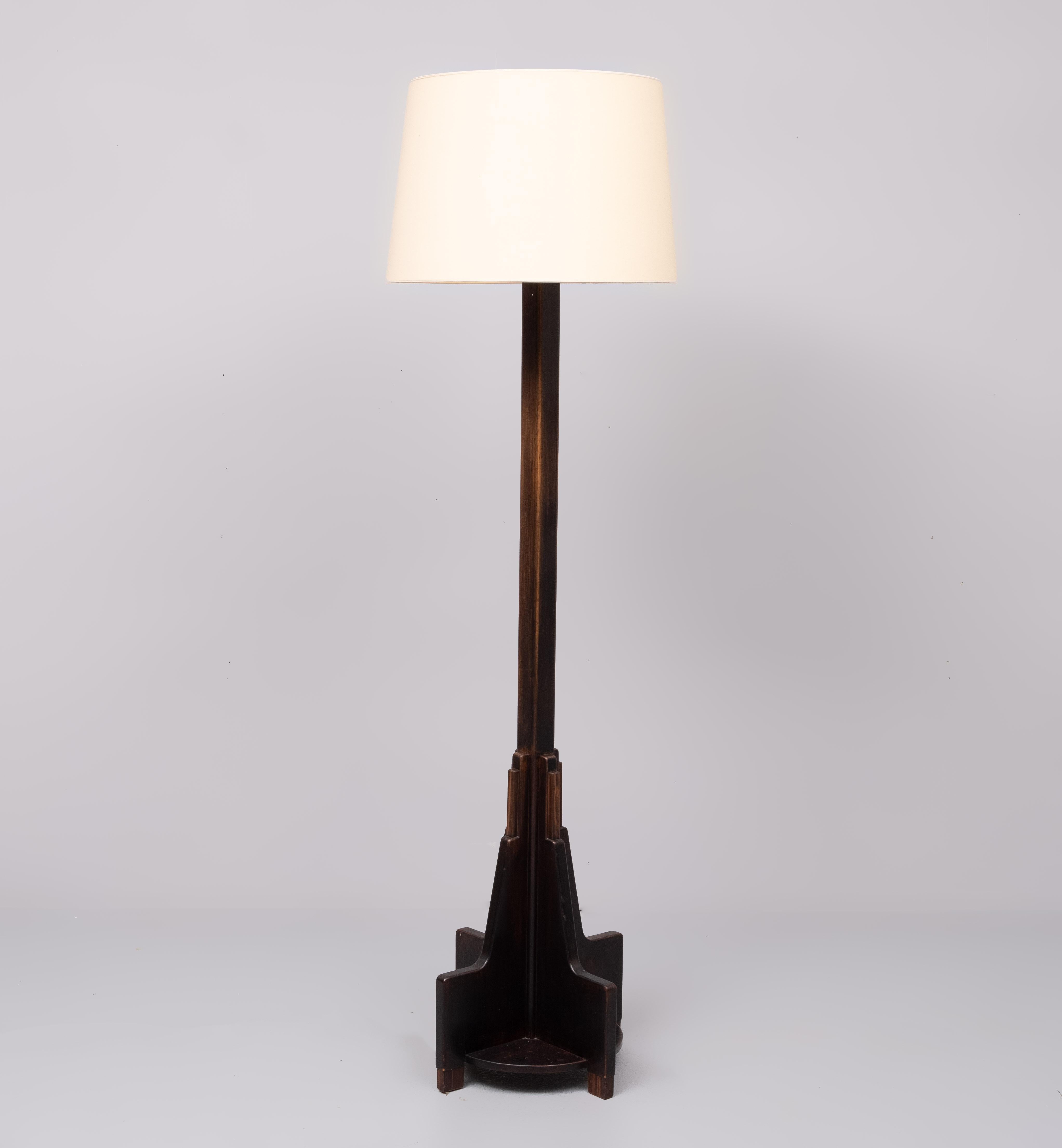 Early 20th Century Dutch Art Deco Amsterdam School Floor Lamp  1920/30s For Sale