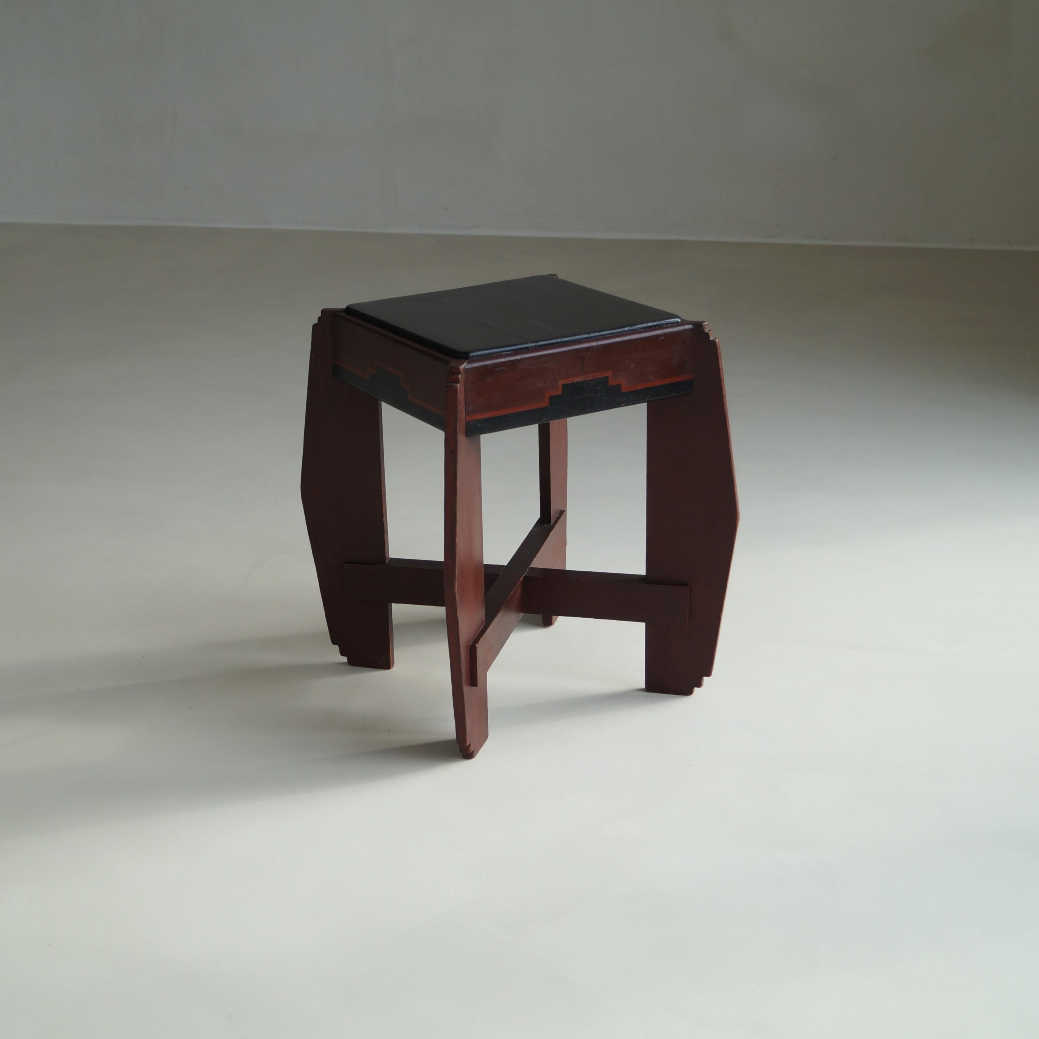 Dutch Art Deco Amsterdam School occasional table with original paintwork, 1920s 4
