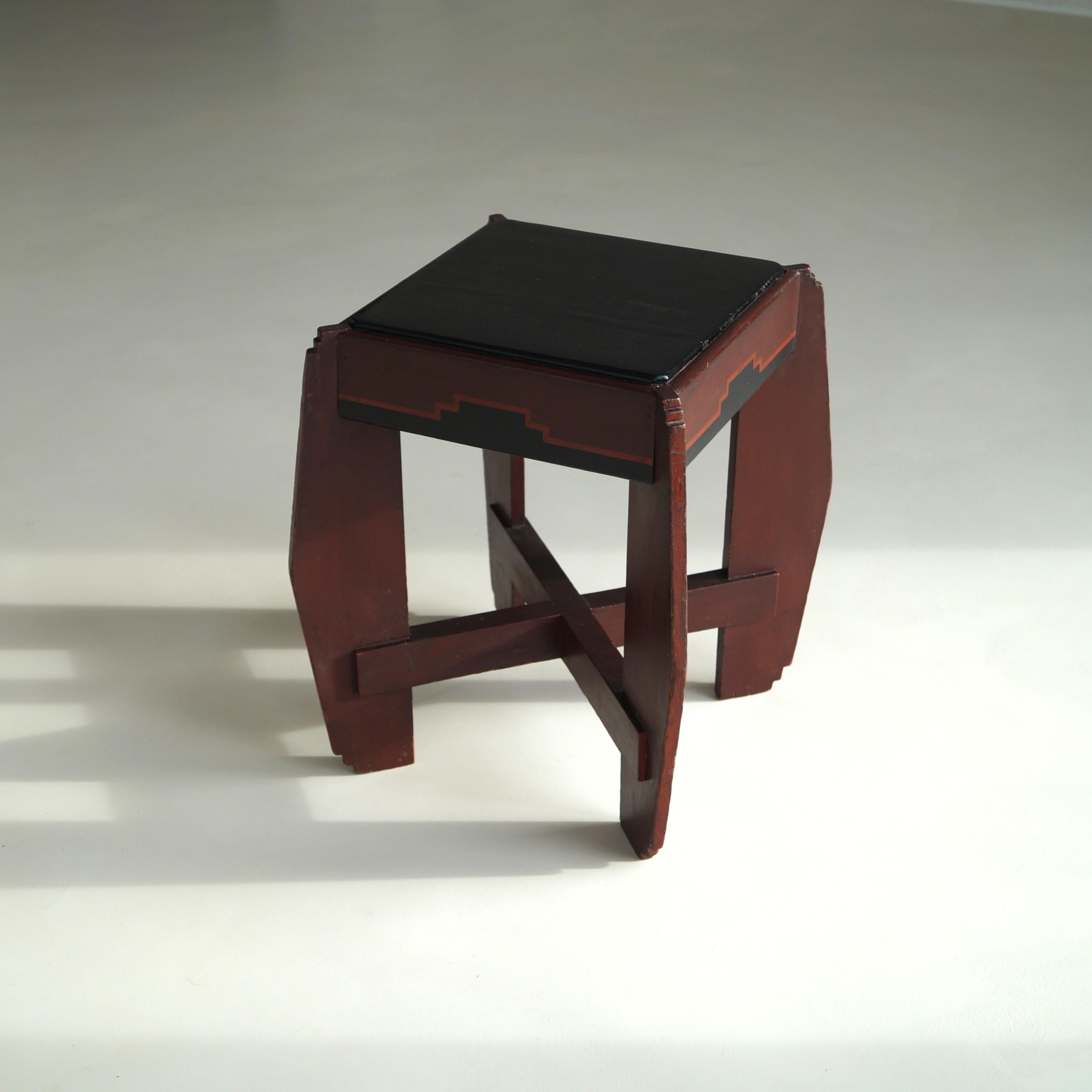 Dutch Art Deco Amsterdam School occasional table with original paintwork, 1920s 9