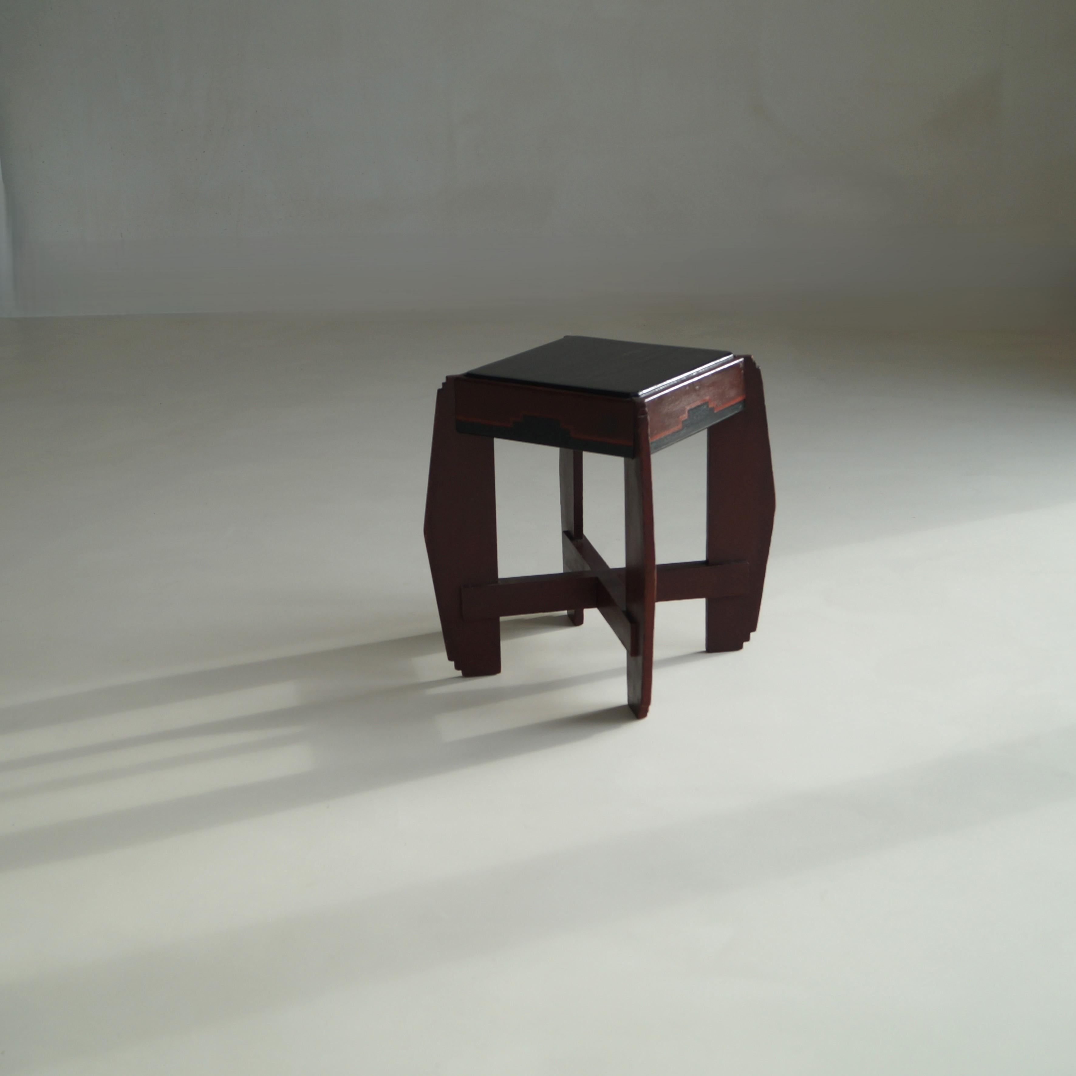 Dutch Art Deco Amsterdam School occasional table with original paintwork, 1920s 3