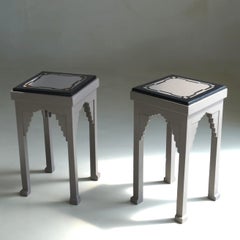 Dutch Art Deco Amsterdam School painted side tables, 1920s