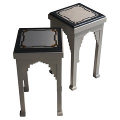 Dutch Art Deco Amsterdam School painted side tables, 1920s